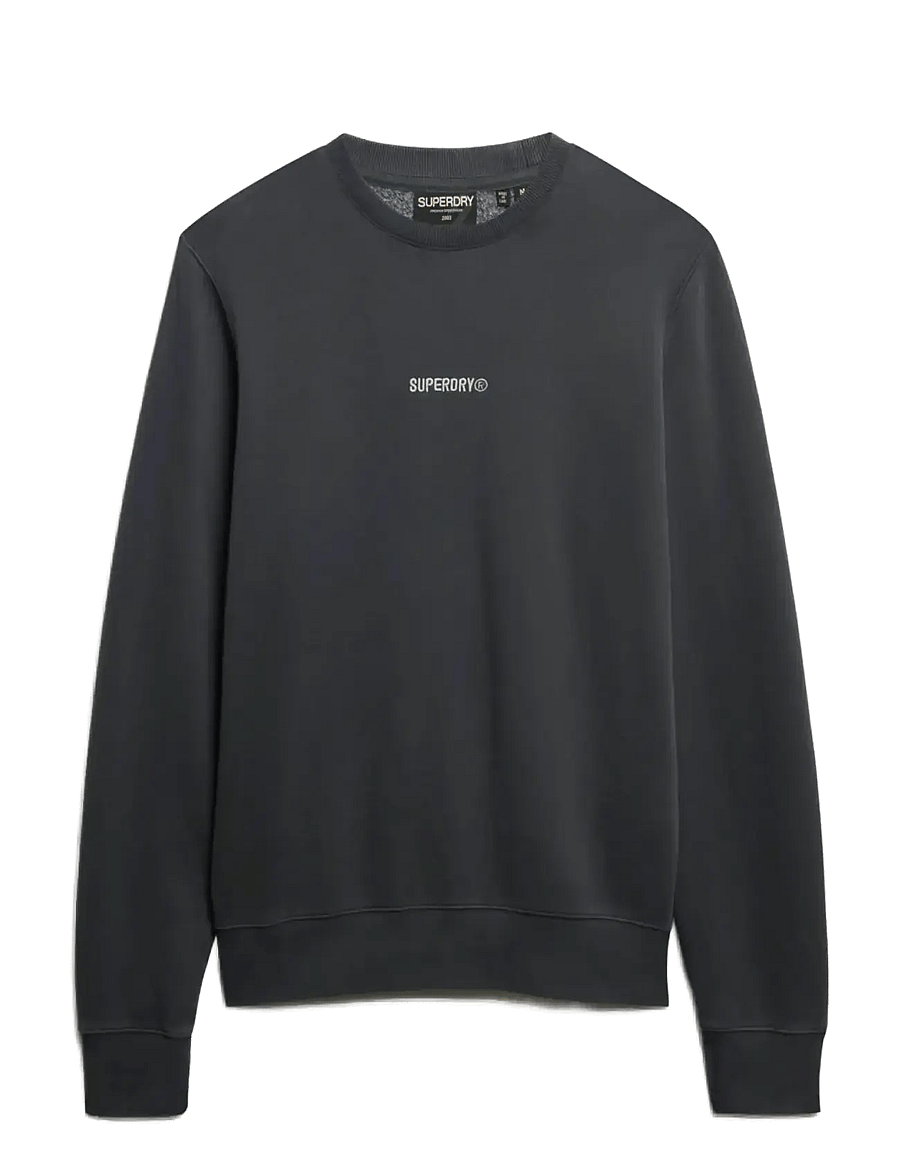 Superdry - MICRO LOGO CREW - kollektioner - washed black - 1