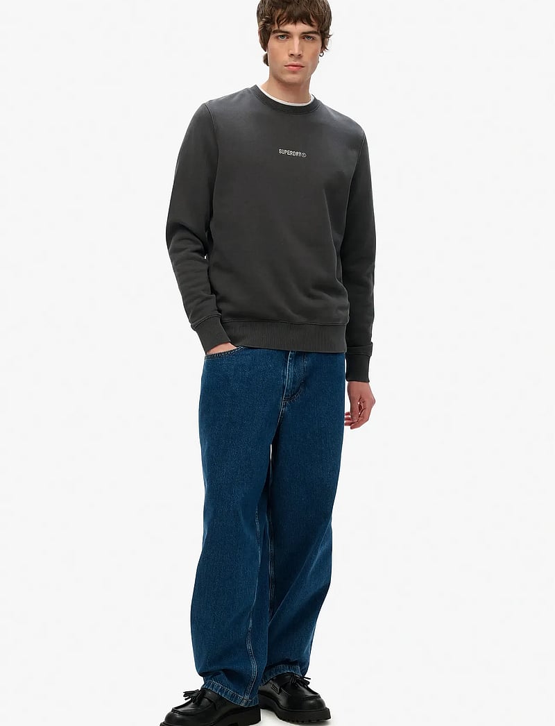 Superdry - MICRO LOGO CREW - kollektioner - washed black - 2