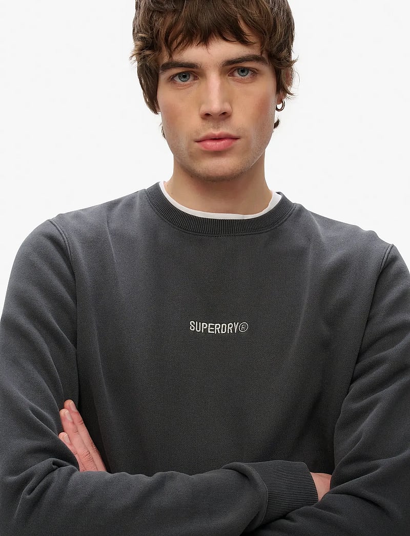 Superdry - MICRO LOGO CREW - kollektioner - washed black - 3