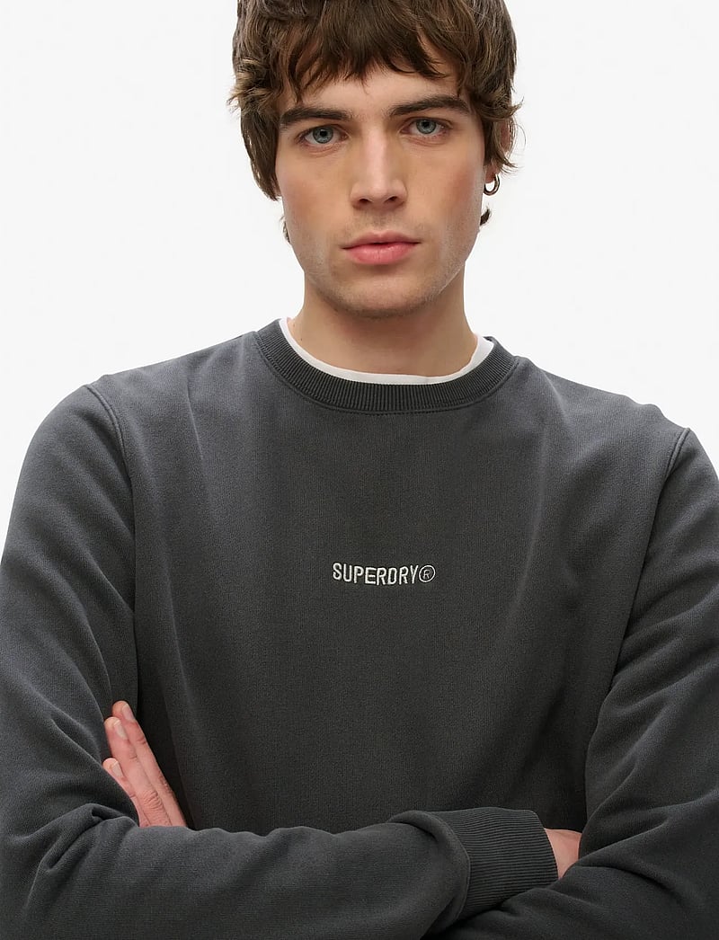 Superdry - MICRO LOGO CREW - kolleksjoner - washed black - 5