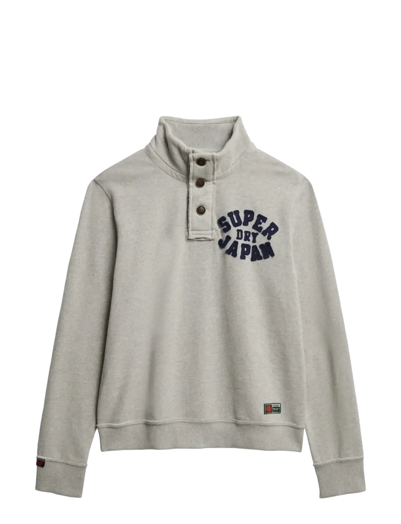 SUPERDRY Vintage Athletic Half Button Grau - M - Herren