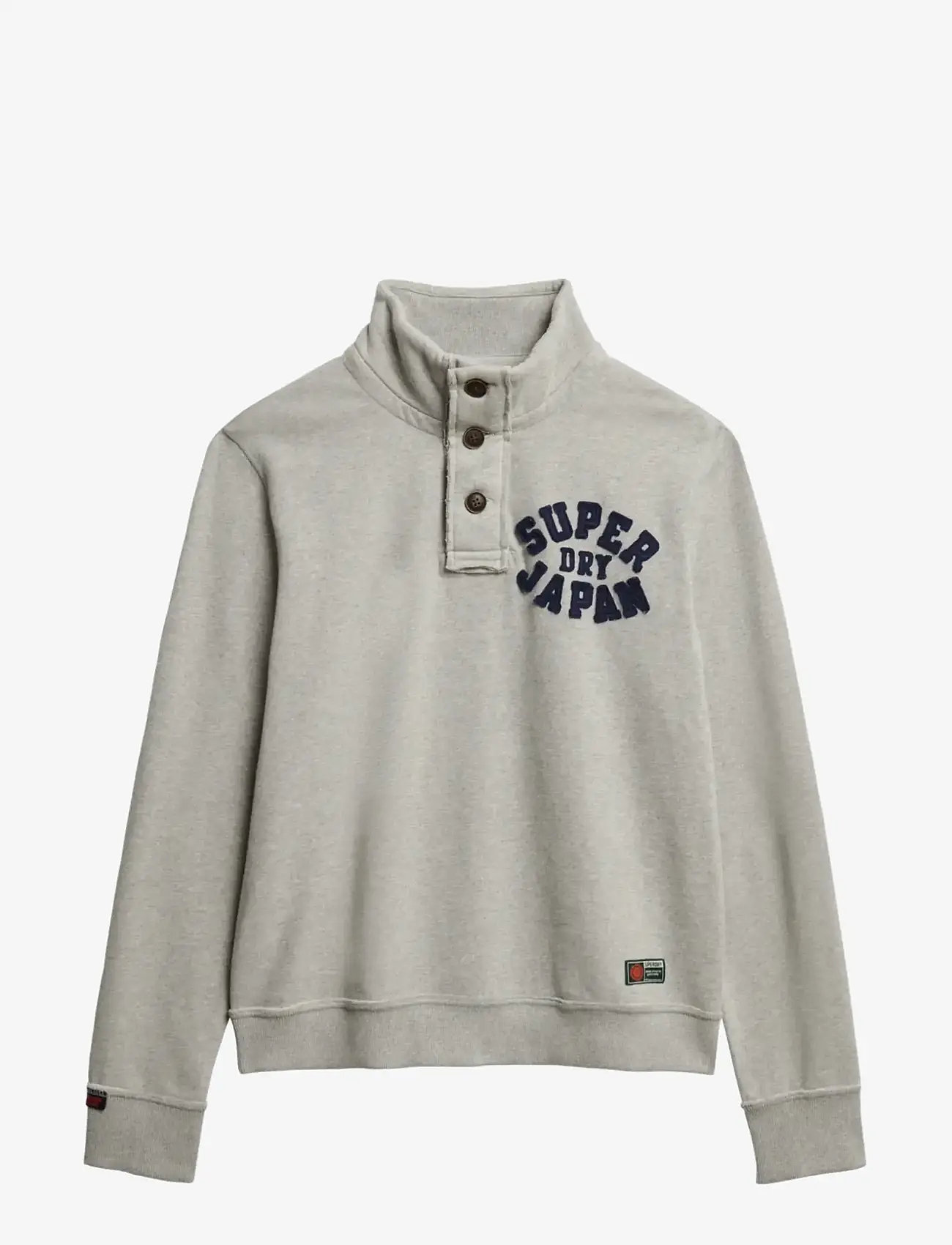 Superdry - VINTAGE ATHLETIC HALF BUTTON - tank tops - vintage sweat light grey marl - 1