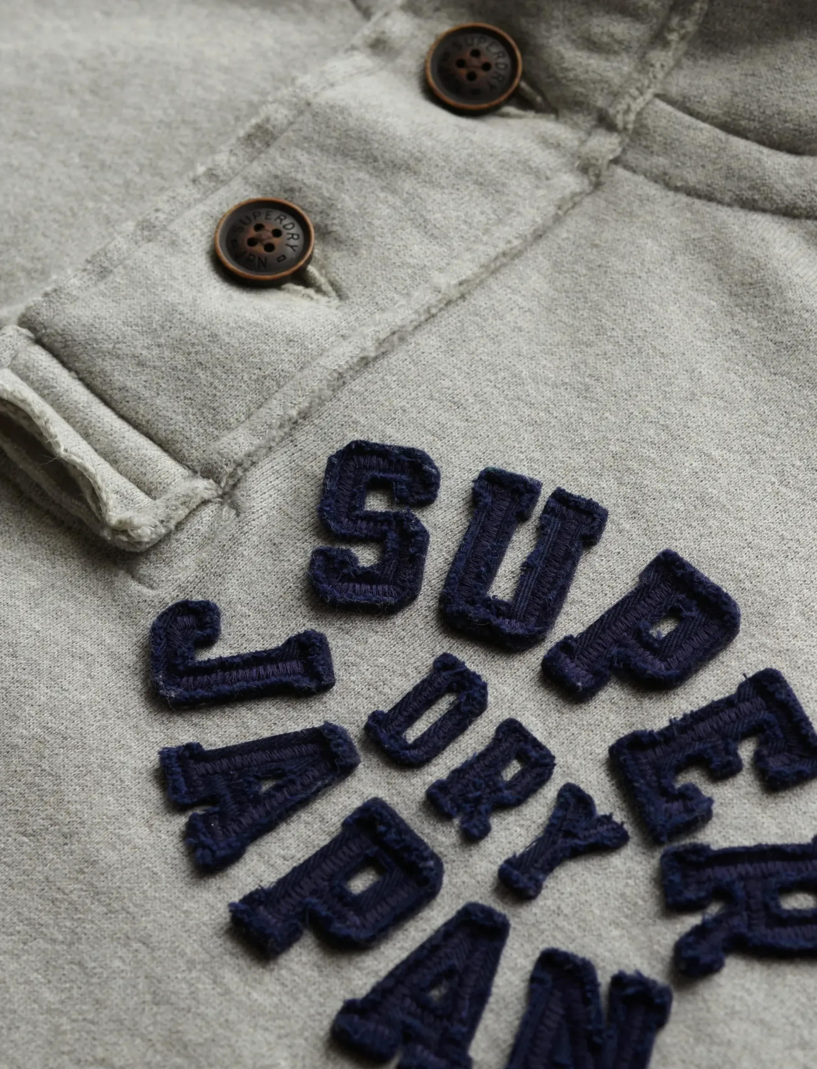 Superdry - VINTAGE ATHLETIC HALF BUTTON - kollektioner - vintage sweat light grey marl - 4