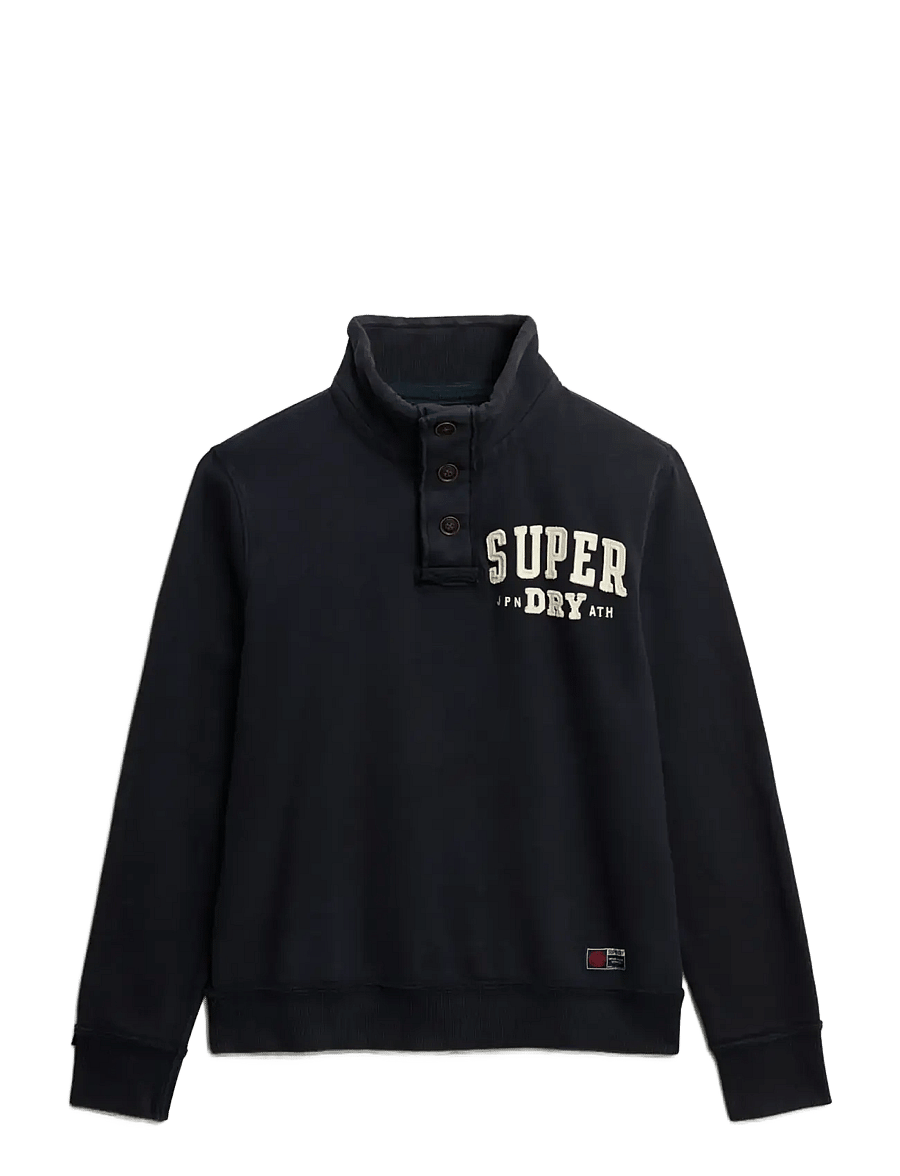 Superdry - VINTAGE ATHLETIC HALF BUTTON - sweatshirts - eclipse navy - 1