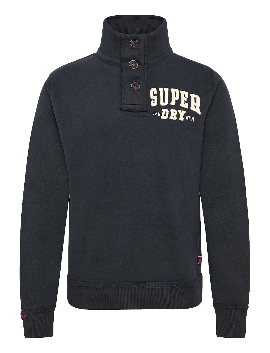 Superdry - VINTAGE ATHLETIC HALF BUTTON - sweatshirts - eclipse navy - 1