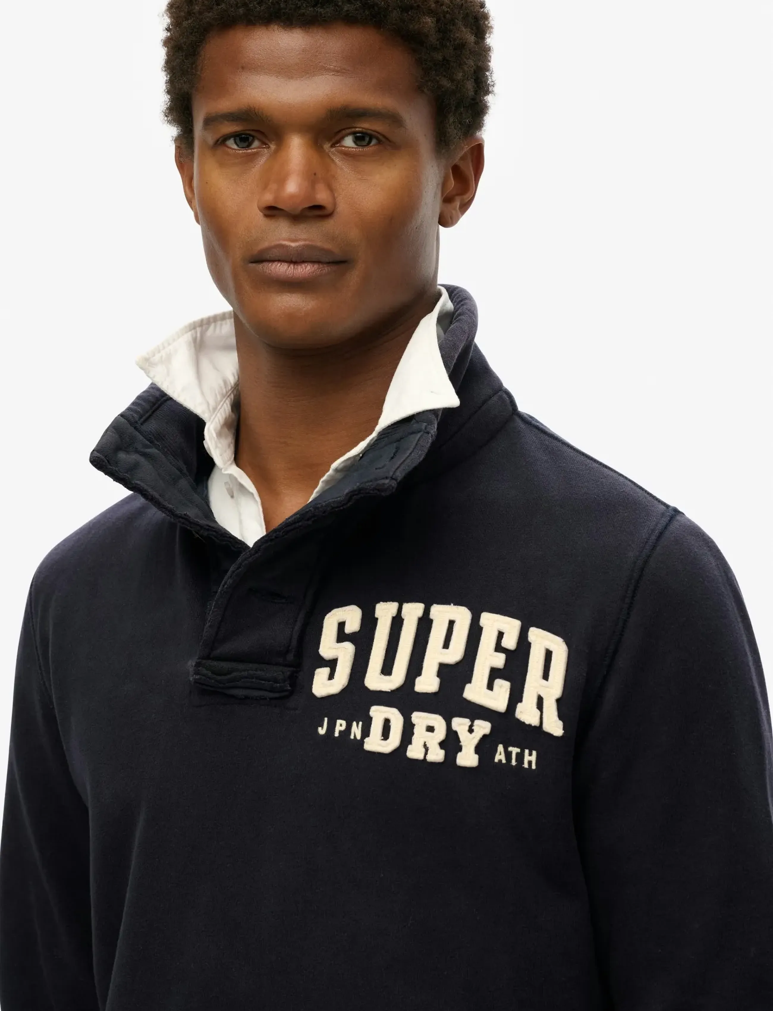Superdry - VINTAGE ATHLETIC HALF BUTTON - sweatshirts - eclipse navy - 3