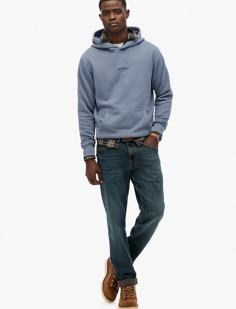 Superdry - MICRO LOGO HOOD - kapuzenpullover - flint stone blue grey - 2