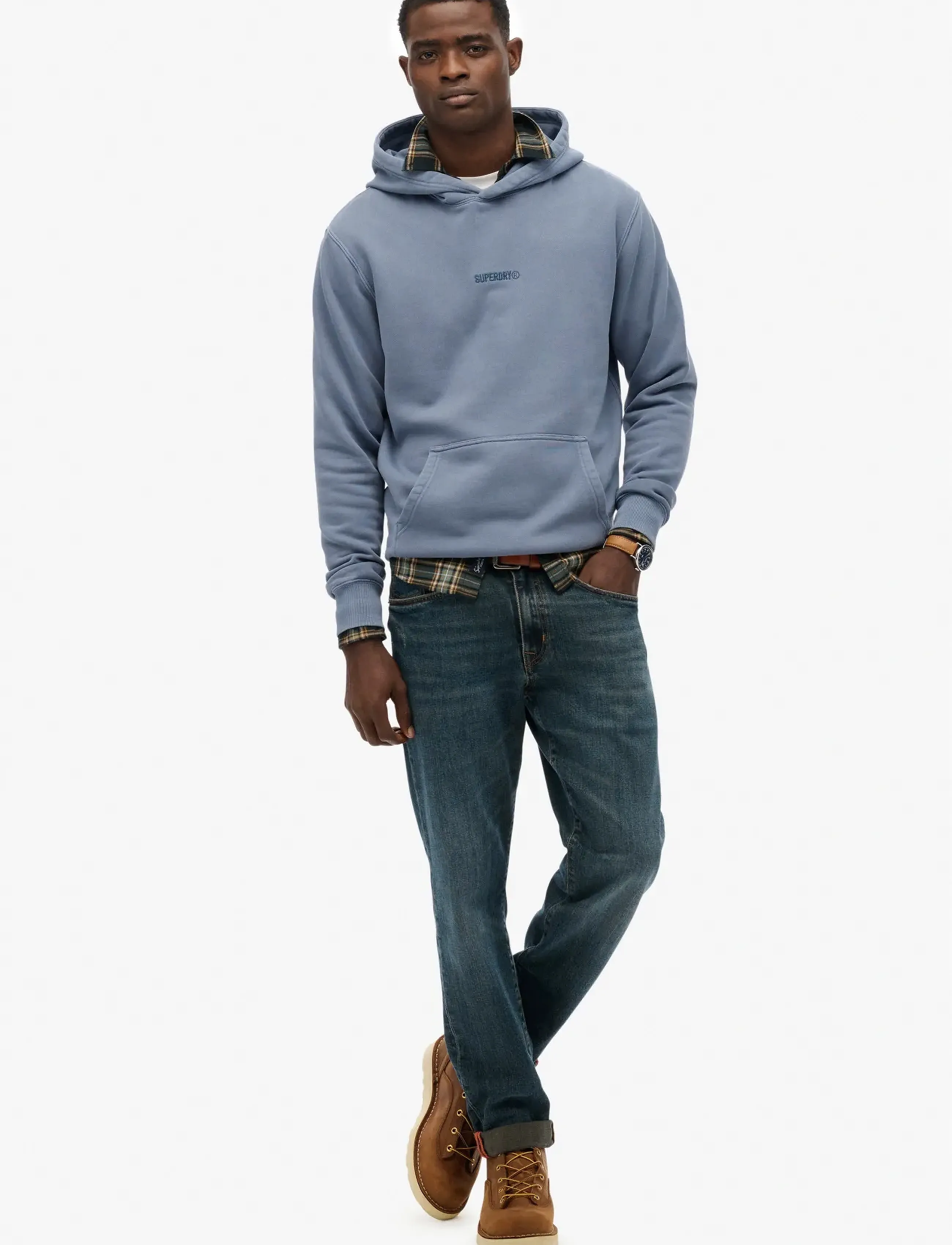 Superdry - MICRO LOGO HOOD - dressipluusid - flint stone blue grey - 2