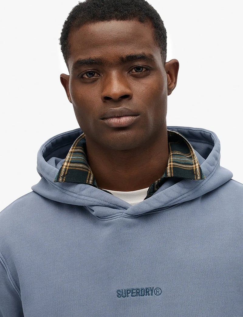 Superdry - MICRO LOGO HOOD - kapuzenpullover - flint stone blue grey - 3