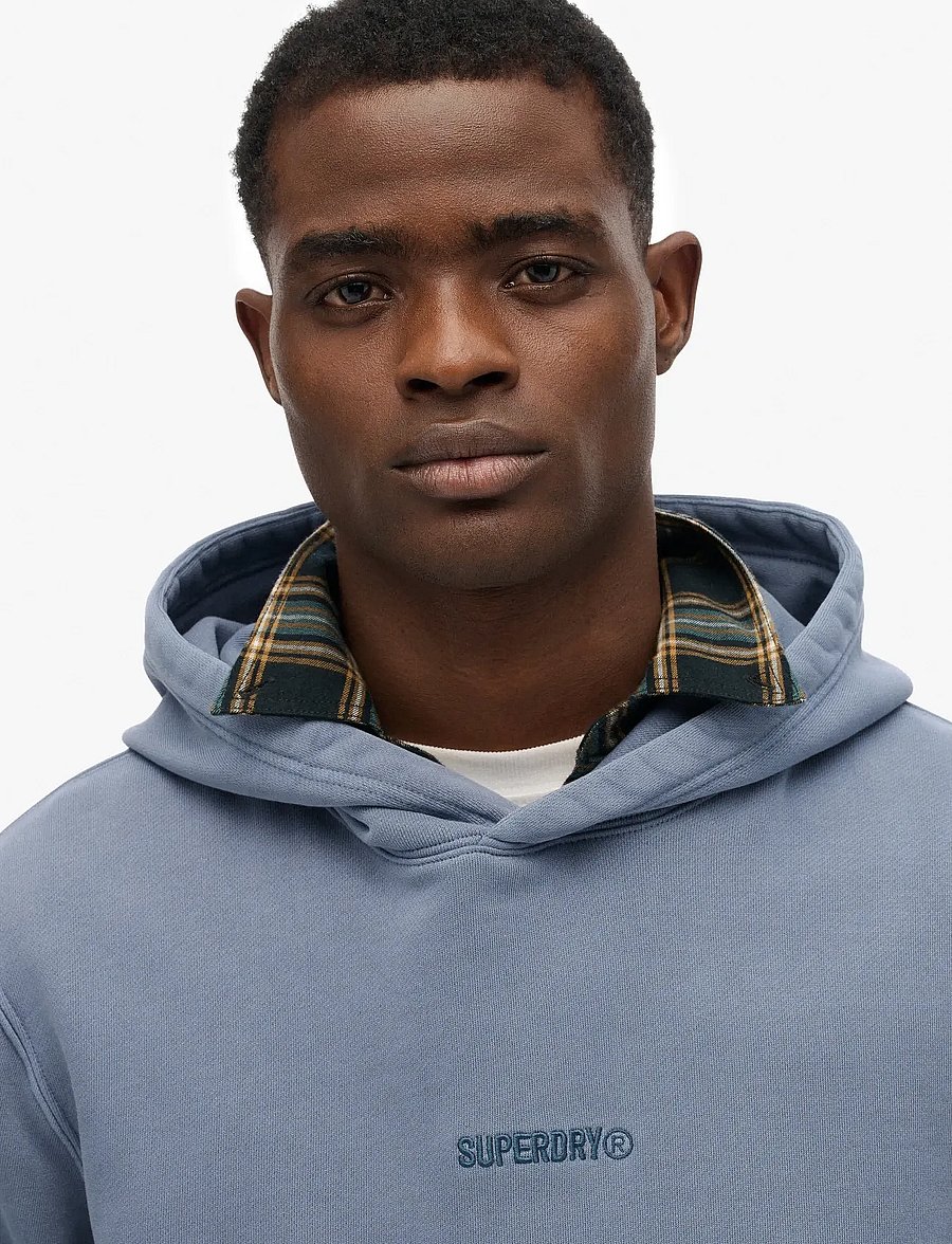 Superdry - MICRO LOGO HOOD - kapuzenpullover - flint stone blue grey - 3