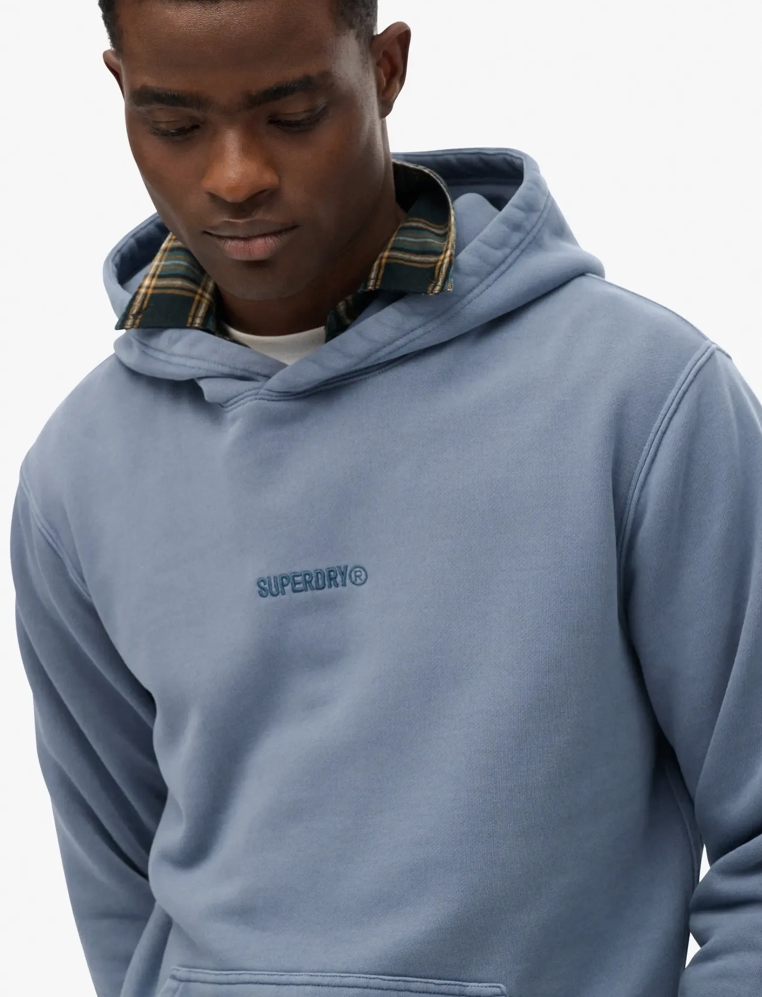 Superdry - MICRO LOGO HOOD - dressipluusid - flint stone blue grey - 4
