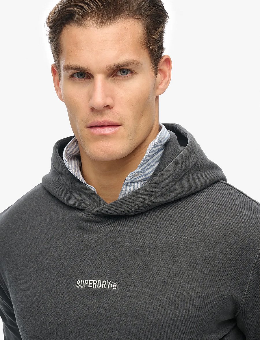 Superdry - MICRO LOGO HOOD - kapuzenpullover - washed black - 3