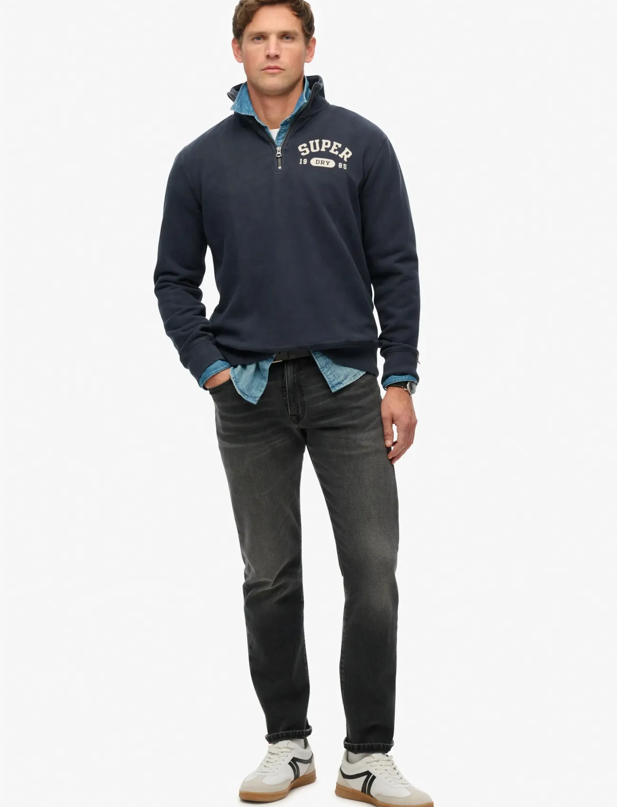 Superdry - ATHLETIC ESS HALF ZIP - kollektioner - bradley navy - 2