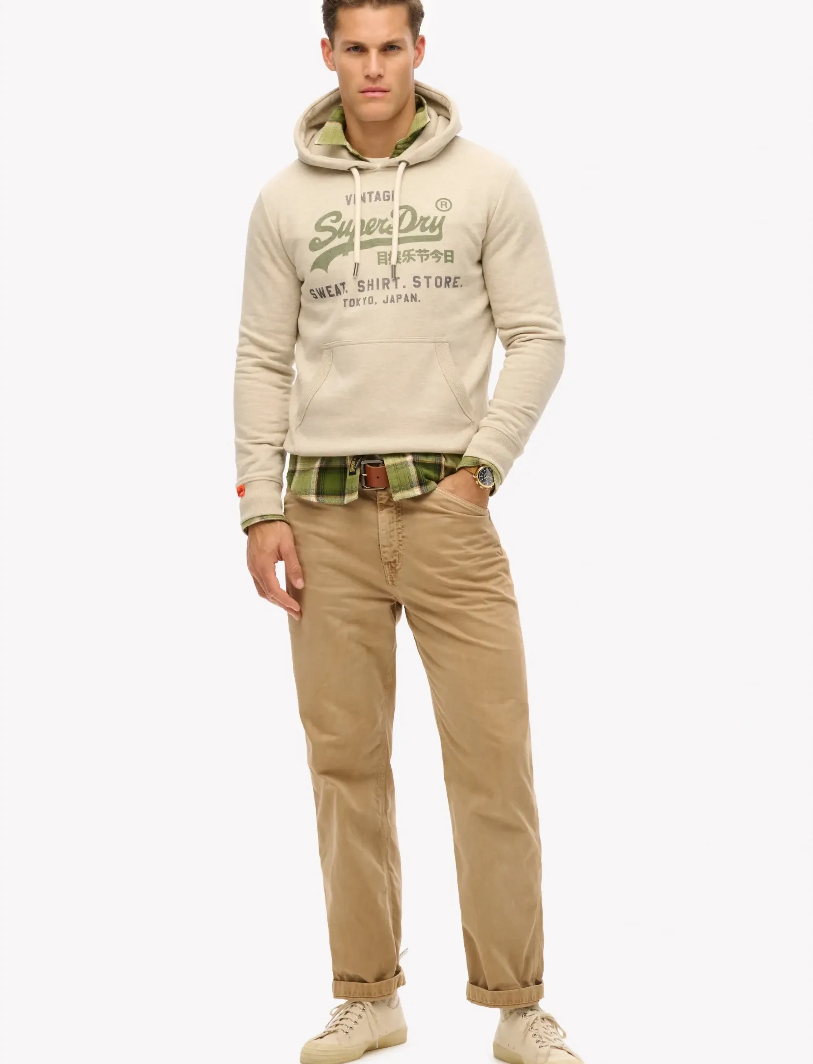 Superdry - VL HERITAGE RELAXED HOOD - kapuutsiga dressipluusid - pelican beige marl - 4