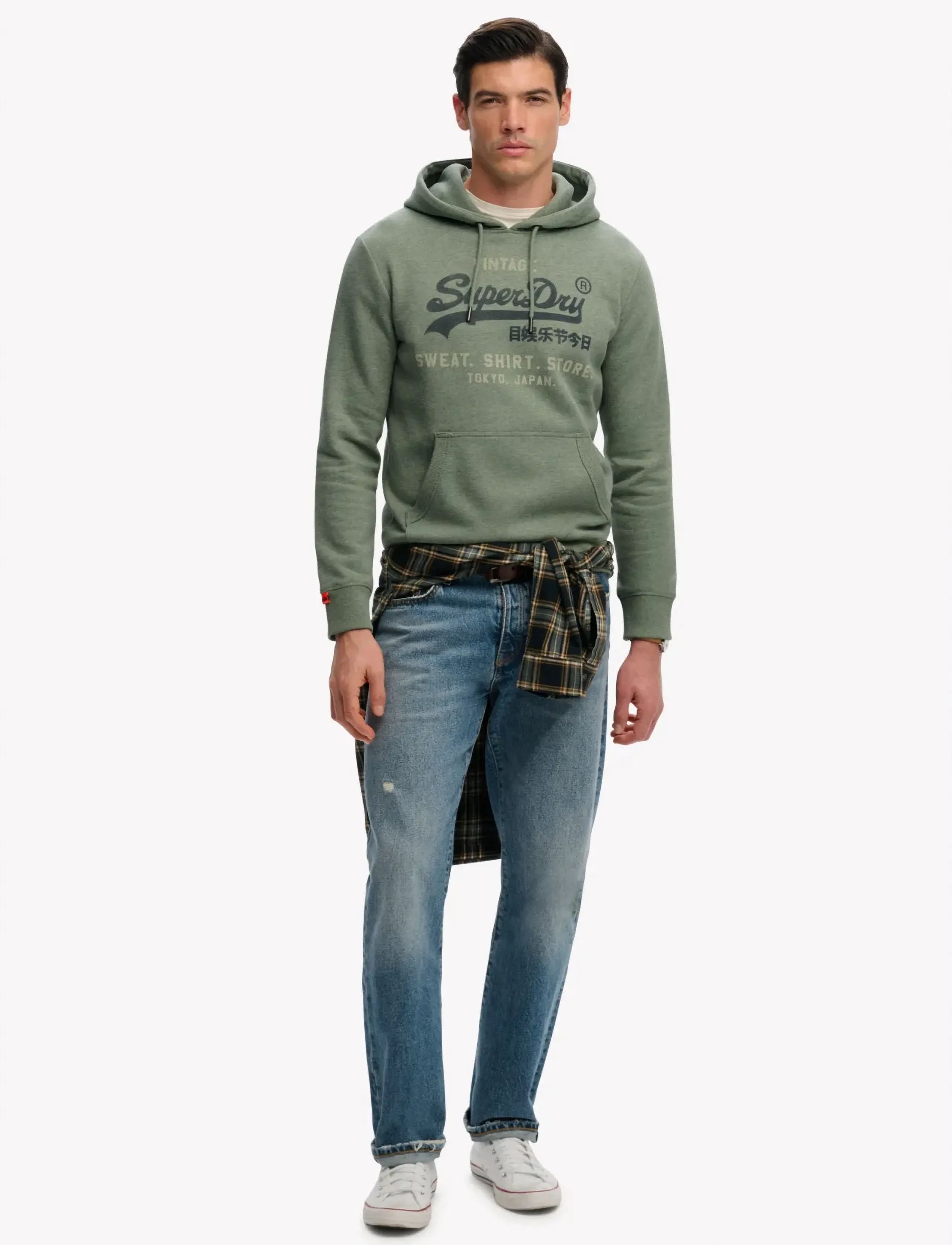 Superdry - VL HERITAGE RELAXED HOOD - hættetrøjer - thyme green marl - 5