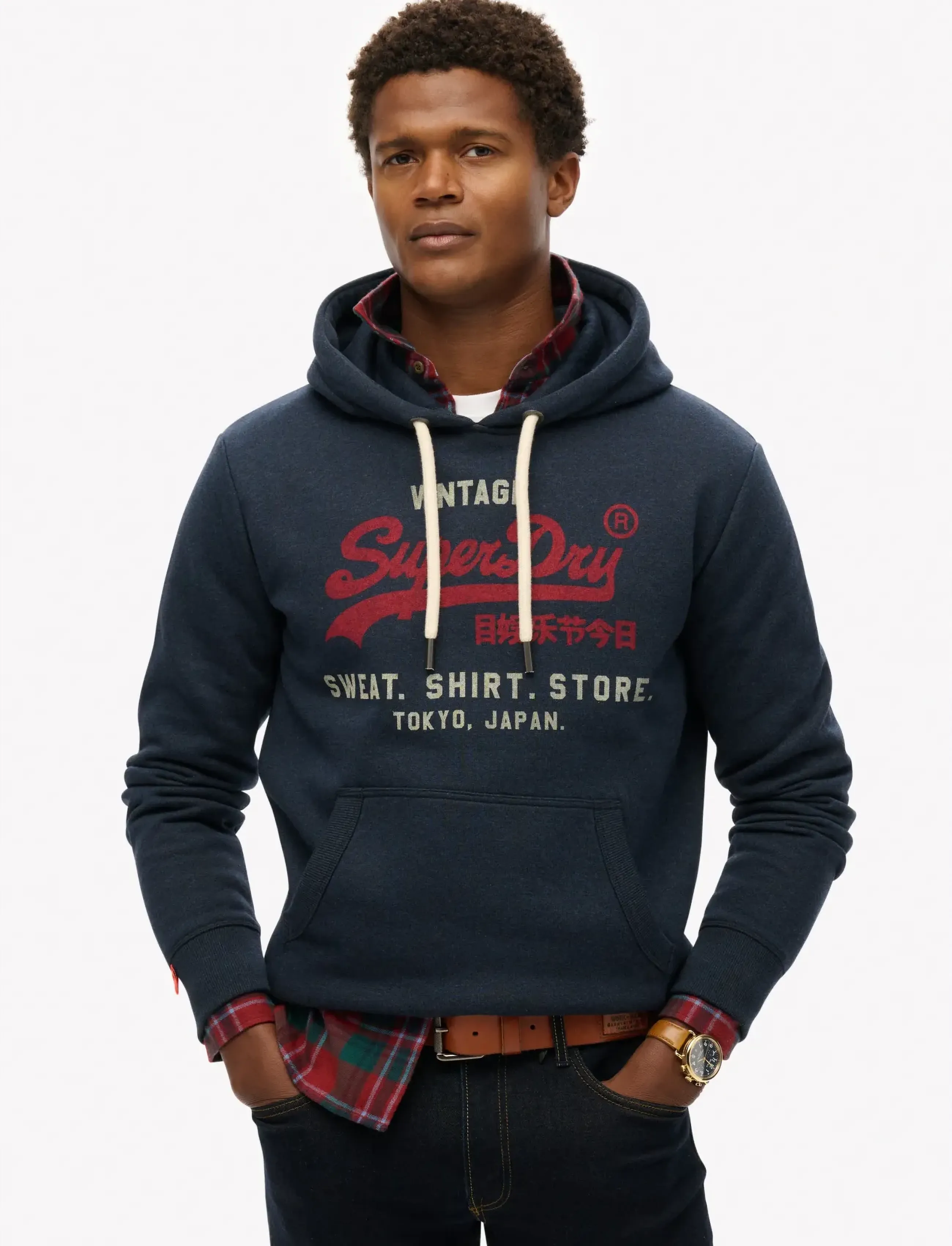 Superdry VL HERITAGE RELAXED HOOD - Riided - TRENCH NAVY MARL / navy