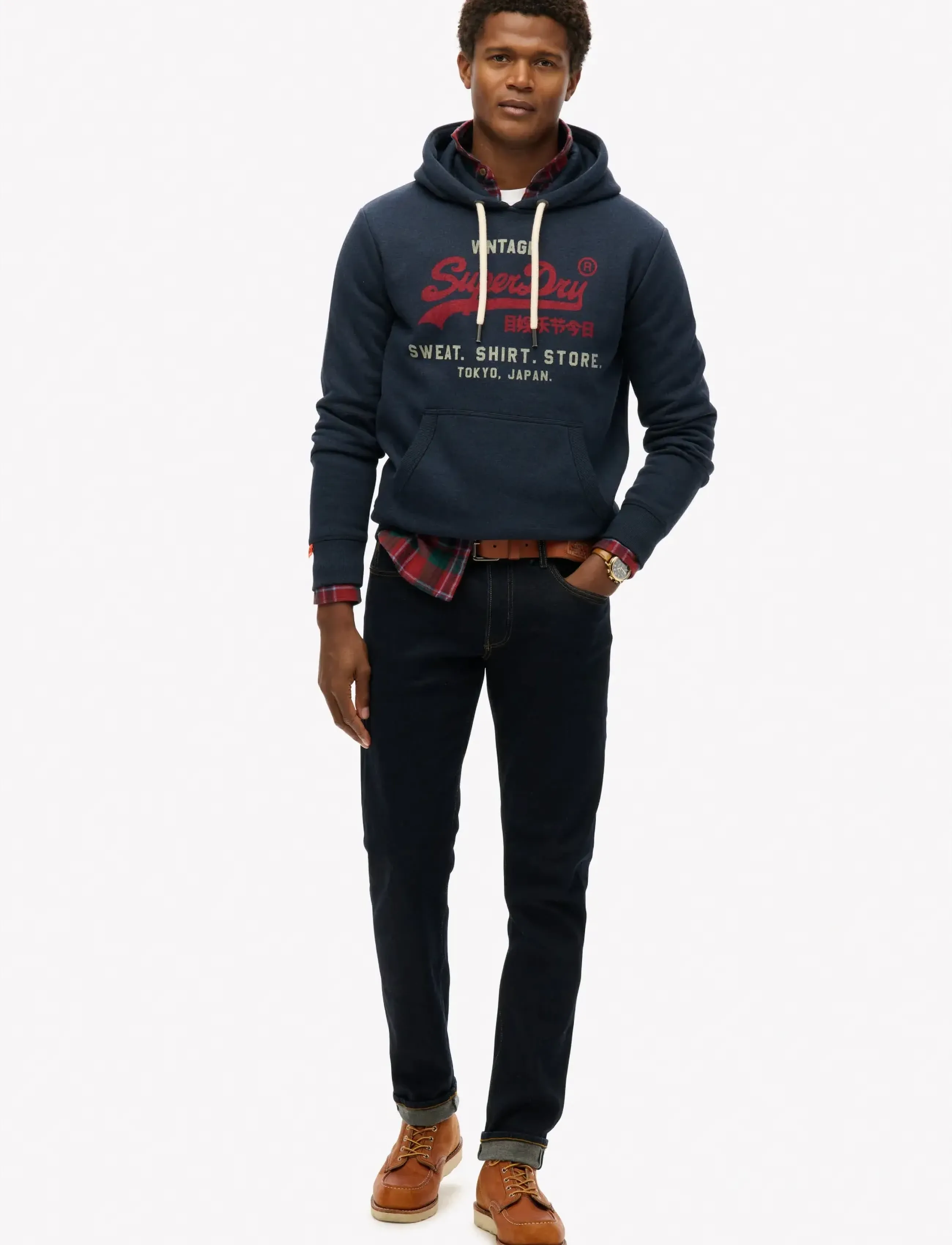 Superdry - VL HERITAGE RELAXED HOOD - hoodies - trench navy marl - 4