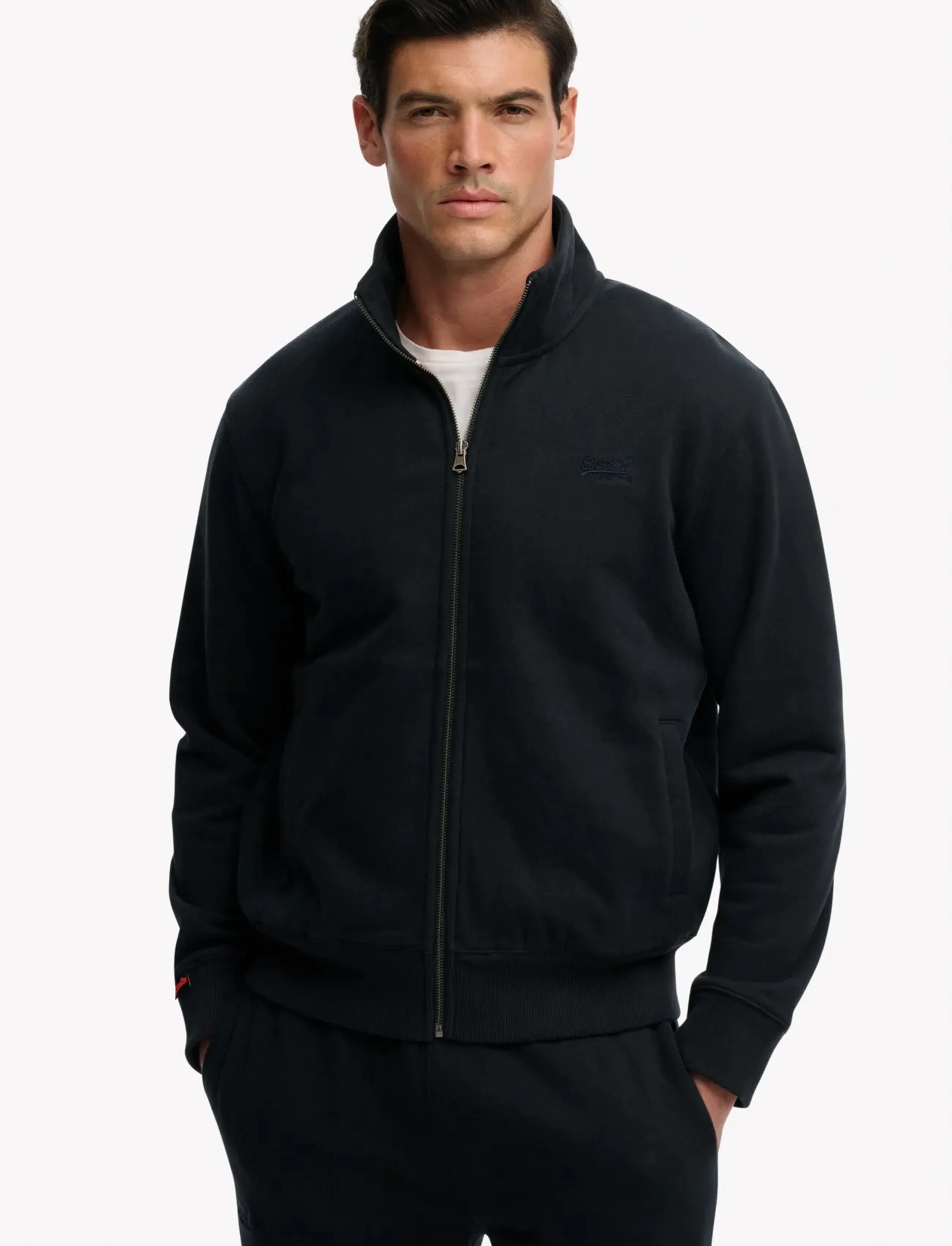 Superdry Essential Logo Track Top, S, Navy, Sweatshirts & Hættetrøjer > Sweatshirts, Herre