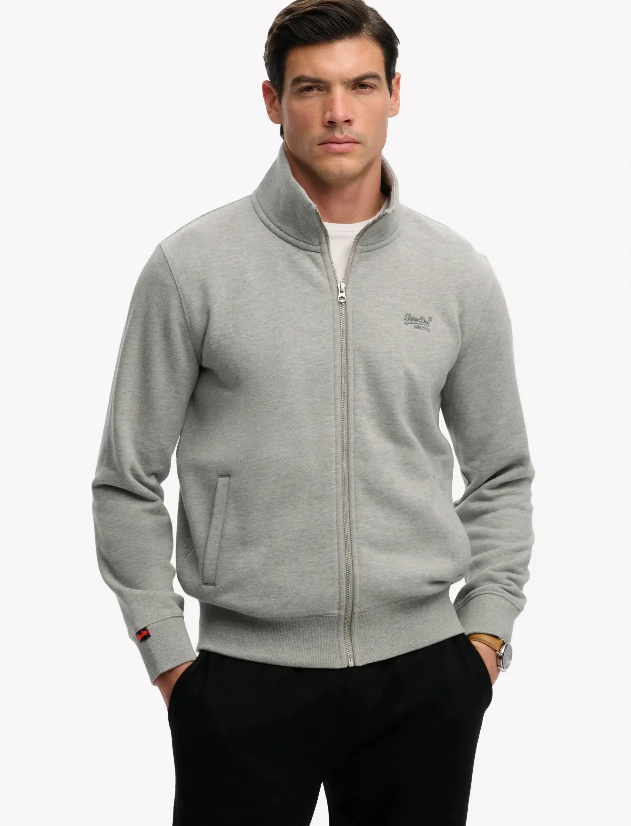 Superdry - ESSENTIAL LOGO TRACK TOP - kolekcijas - sleet grey marl - 3