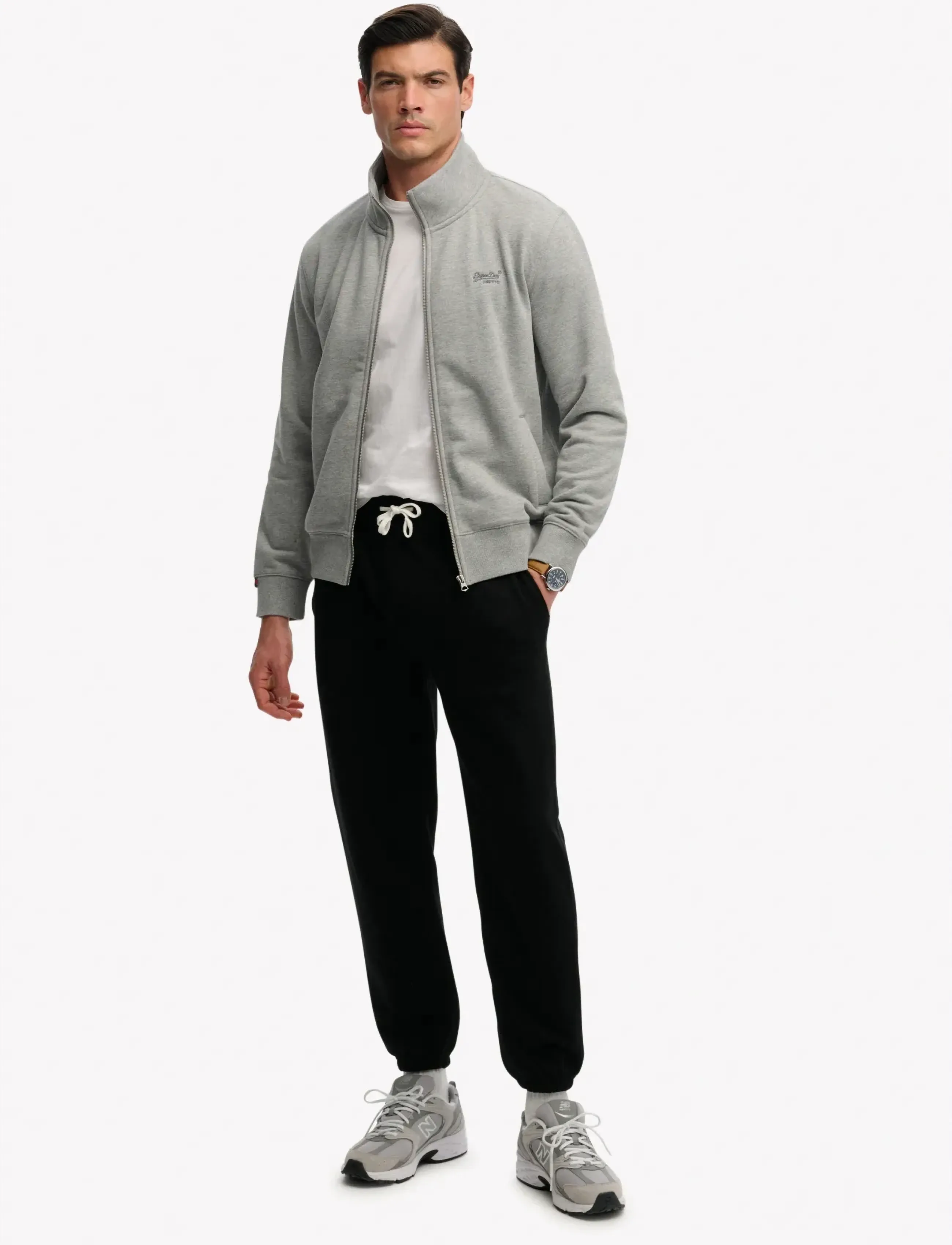Superdry - ESSENTIAL LOGO TRACK TOP - kolekcijas - sleet grey marl - 5
