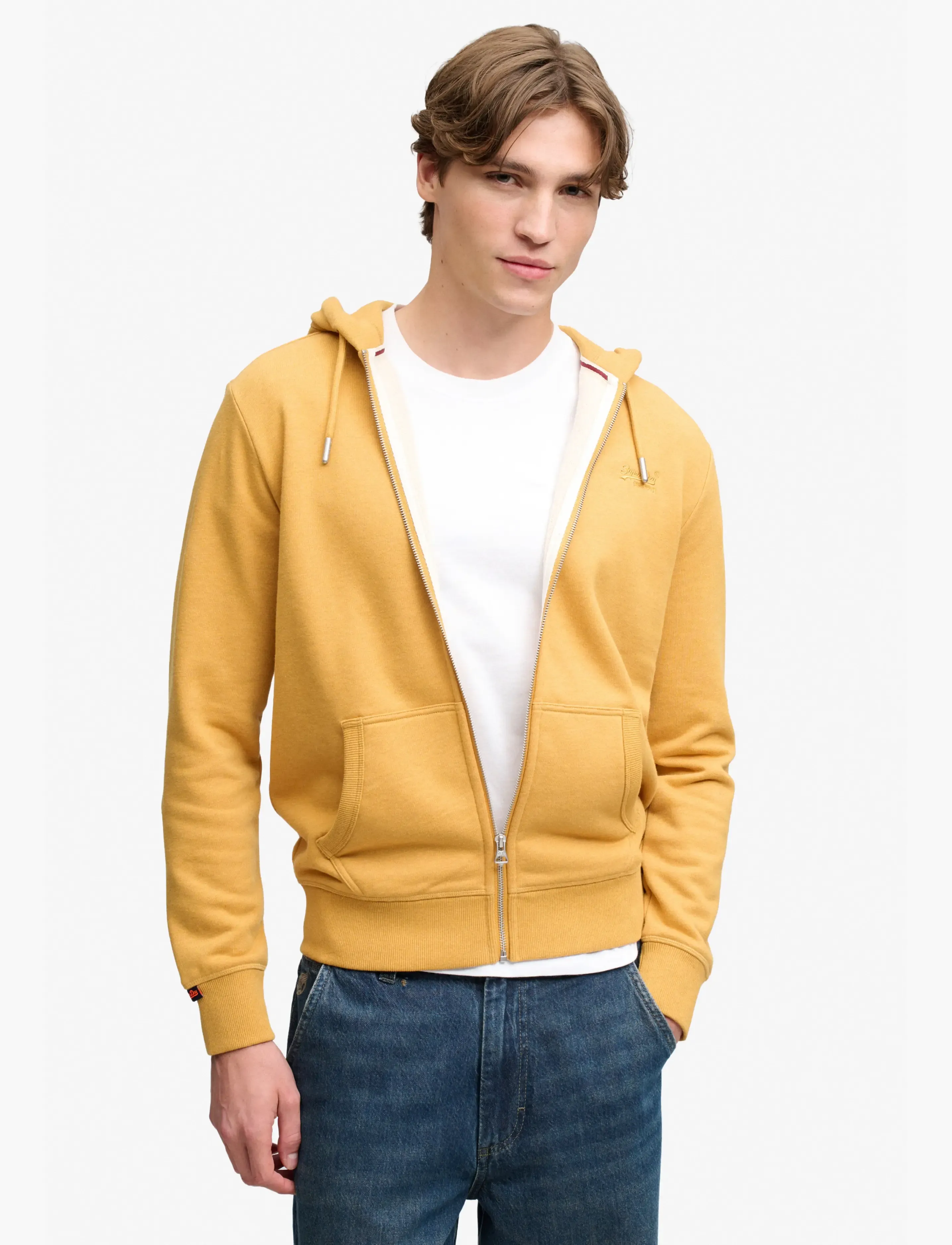 Superdry ESSENTIAL LOGO ZIP HOODIE HB - Riided - AMBER GOLD MARL / gold