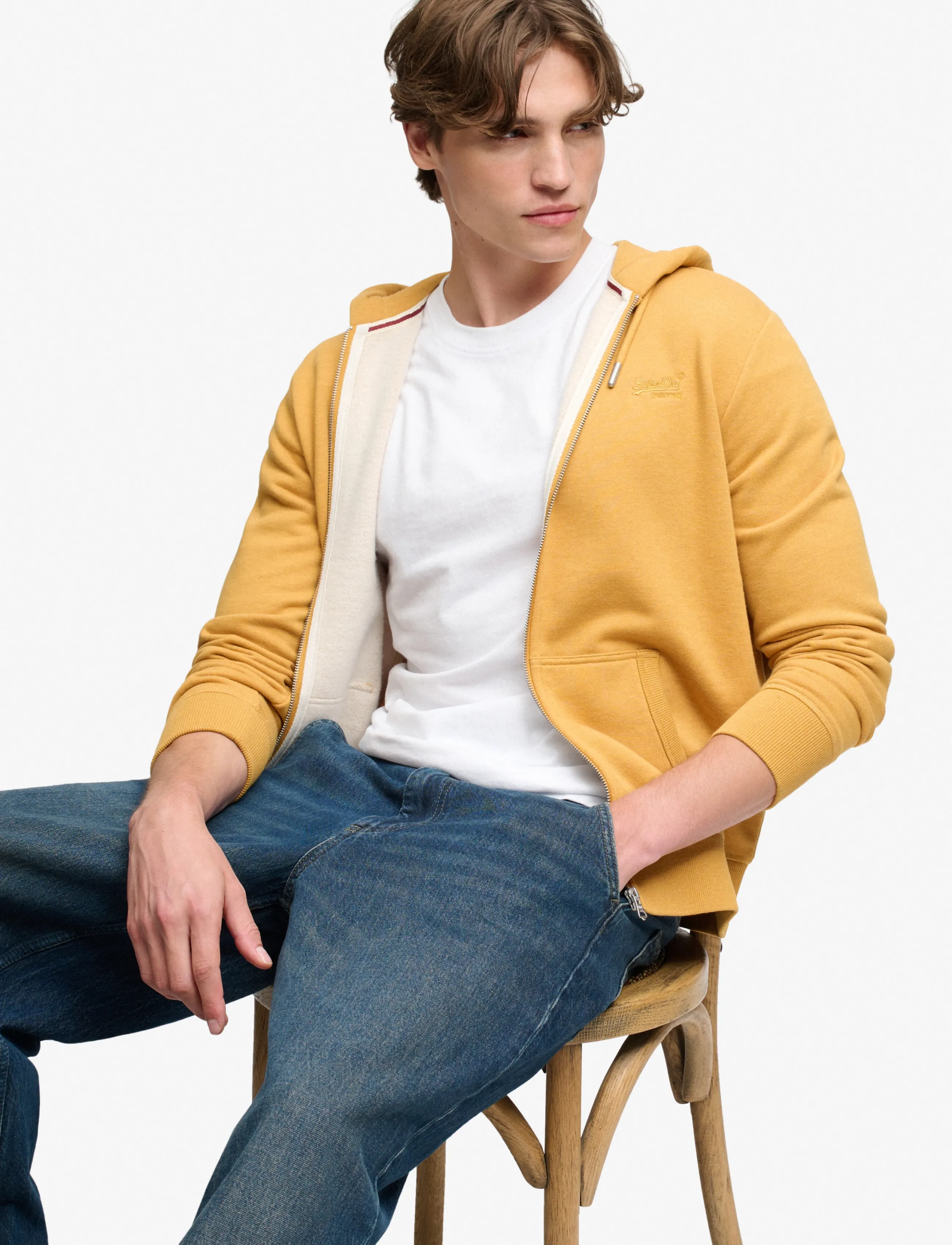 Superdry - ESSENTIAL LOGO ZIP HOODIE HB - kapuutsiga pusad - amber gold marl - 4