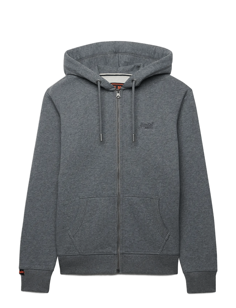 Superdry - ESSENTIAL LOGO ZIP HOODIE HB - kapuzenpullover - antique grey marl - 1