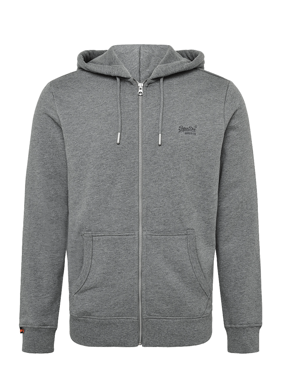 Superdry - ESSENTIAL LOGO ZIP HOODIE HB - kapuzenpullover - antique grey marl - 1