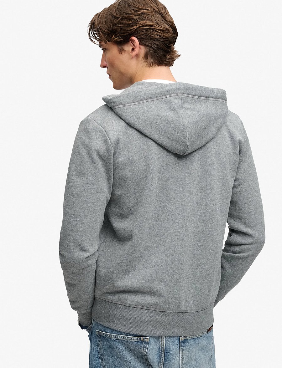 Superdry - ESSENTIAL LOGO ZIP HOODIE HB - kapuzenpullover - antique grey marl - 2