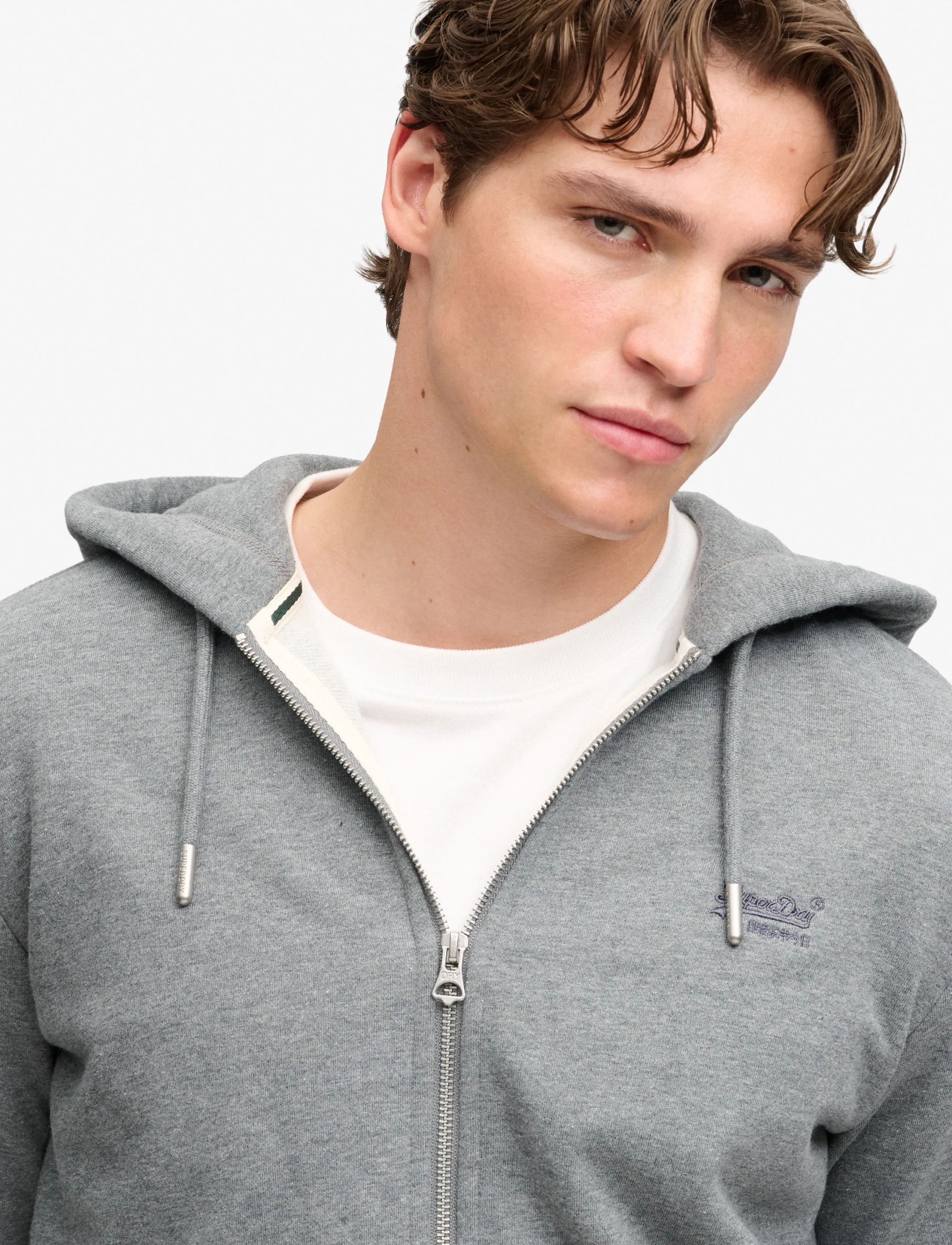 Superdry - ESSENTIAL LOGO ZIP HOODIE HB - kapuzenpullover - antique grey marl - 3