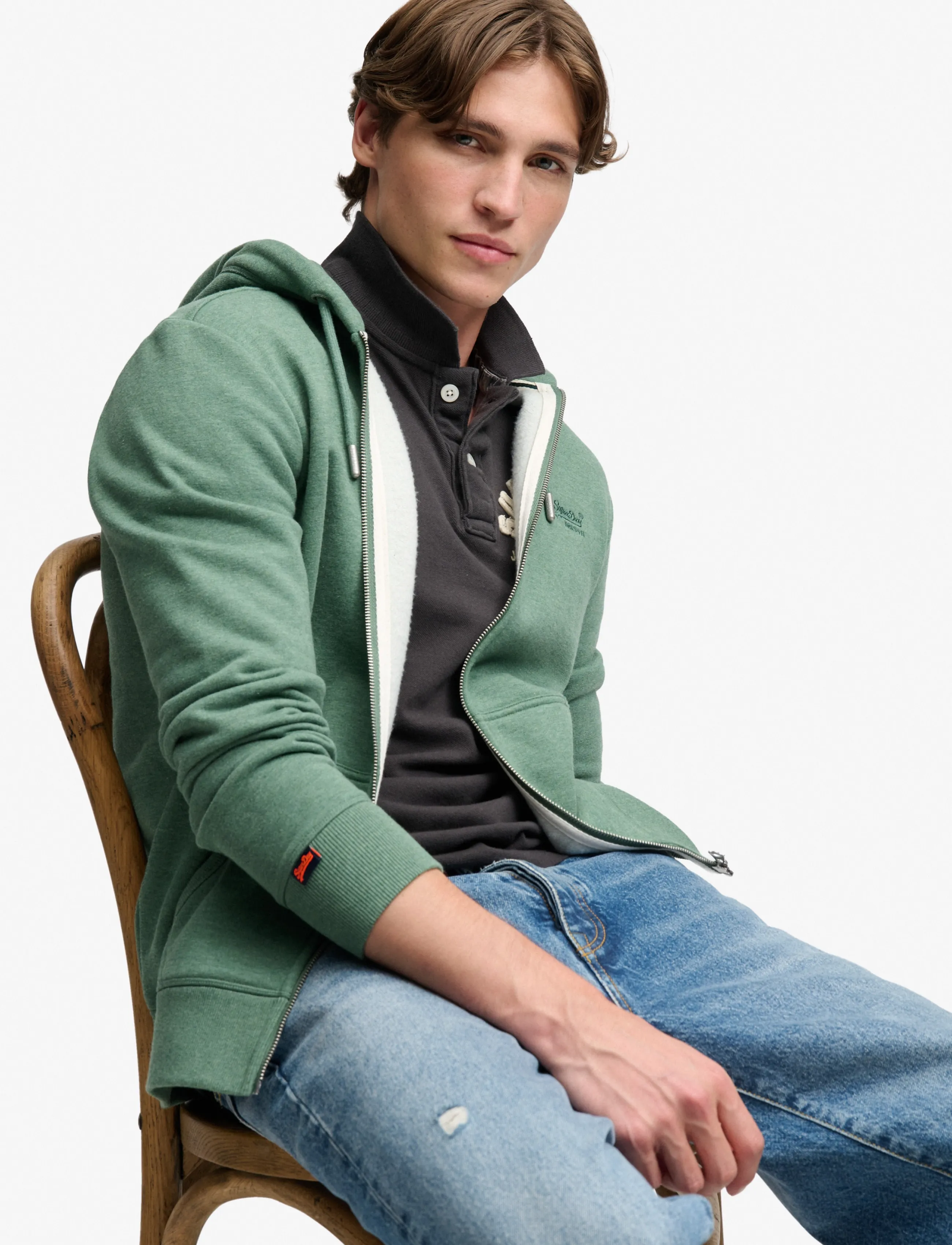 Superdry Essential Logo Zip Hoodie Hb herr – bild 4