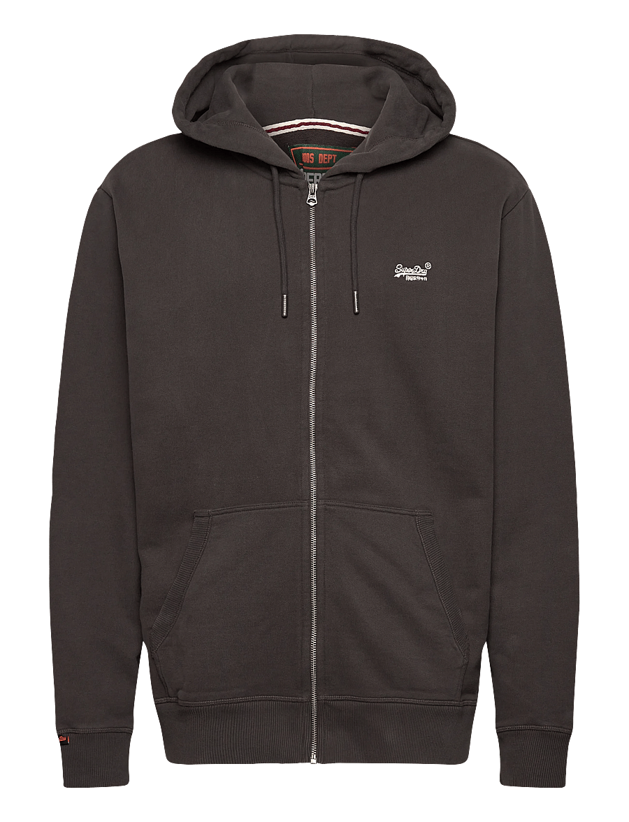 Superdry - ESSENTIAL LOGO ZIP HOODIE HB - kapuzenpullover - carbon black - 1