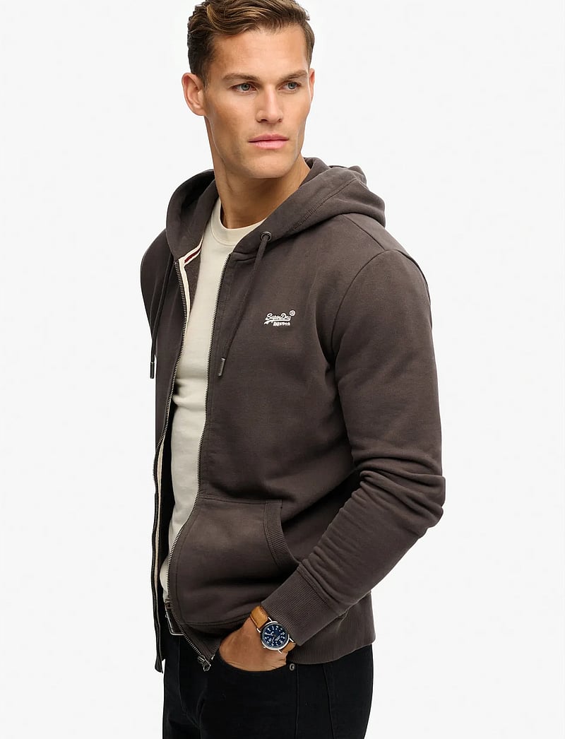 Superdry - ESSENTIAL LOGO ZIP HOODIE HB - kapuzenpullover - carbon black - 3