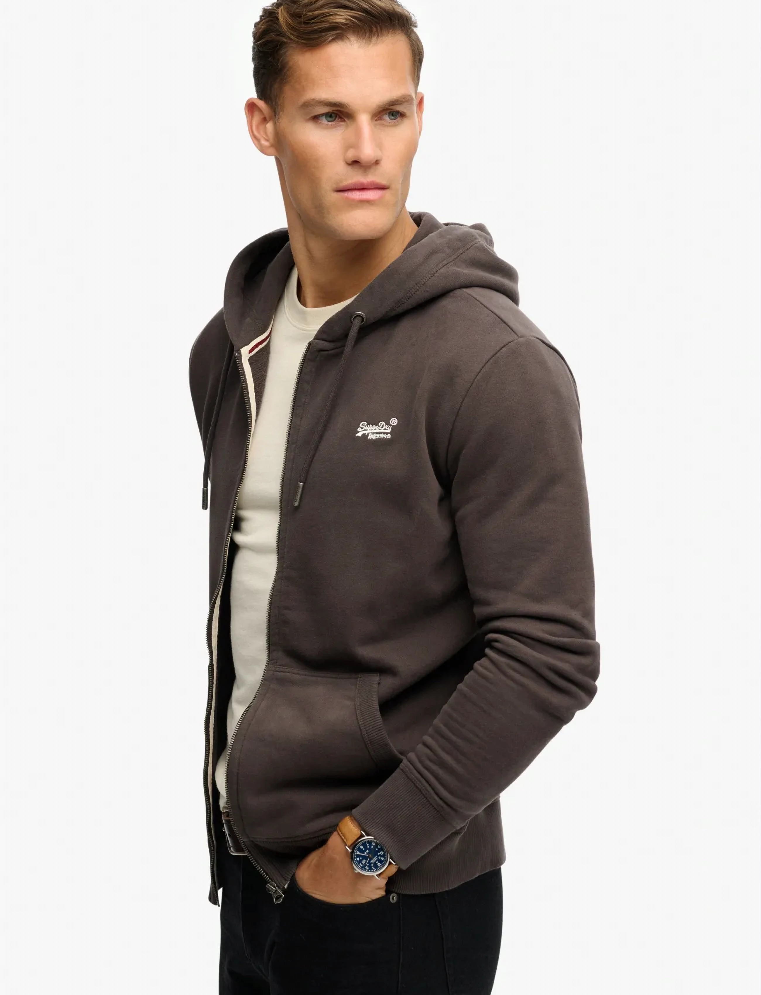 Superdry - ESSENTIAL LOGO ZIP HOODIE HB - kapuzenpullover - carbon black - 3