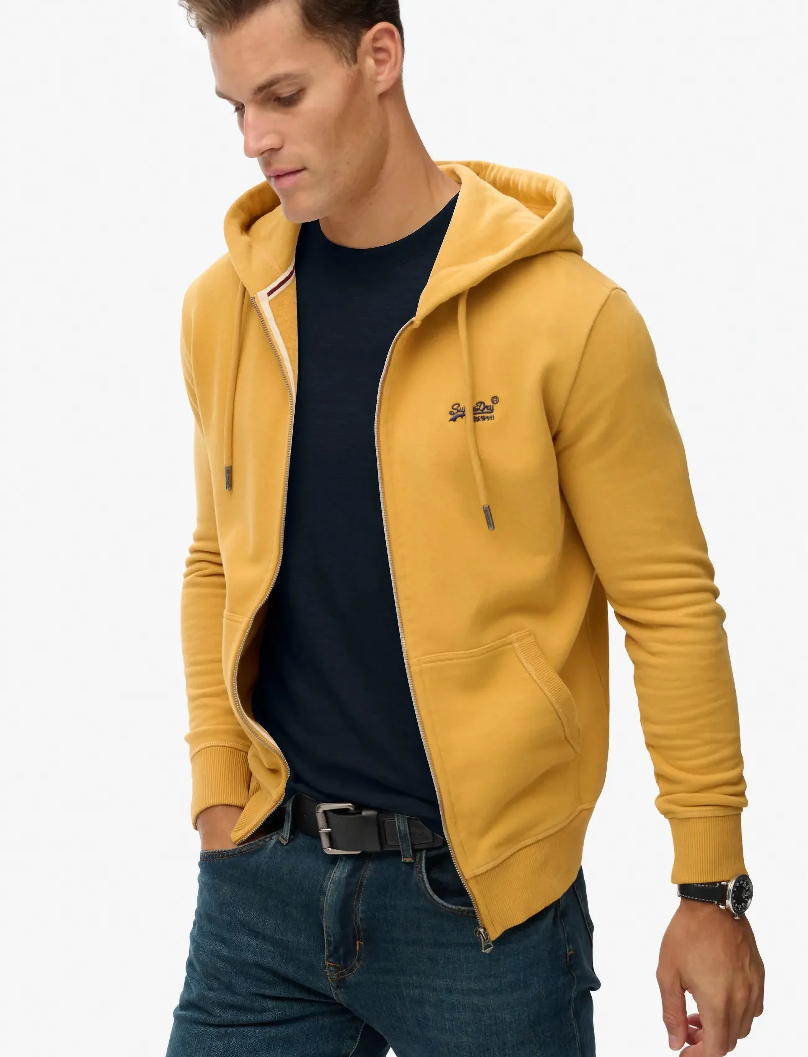 Superdry - ESSENTIAL LOGO ZIP HOODIE HB - hoodies - denim co ochre brown - 4