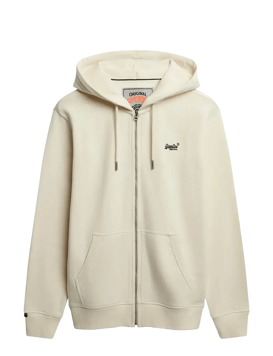 Superdry - ESSENTIAL LOGO ZIP HOODIE HB - kapuzenpullover - dusty white - 1