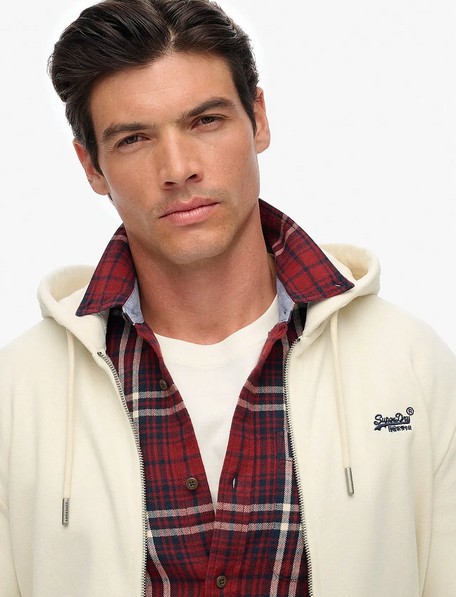Superdry - ESSENTIAL LOGO ZIP HOODIE HB - kapuzenpullover - dusty white - 3