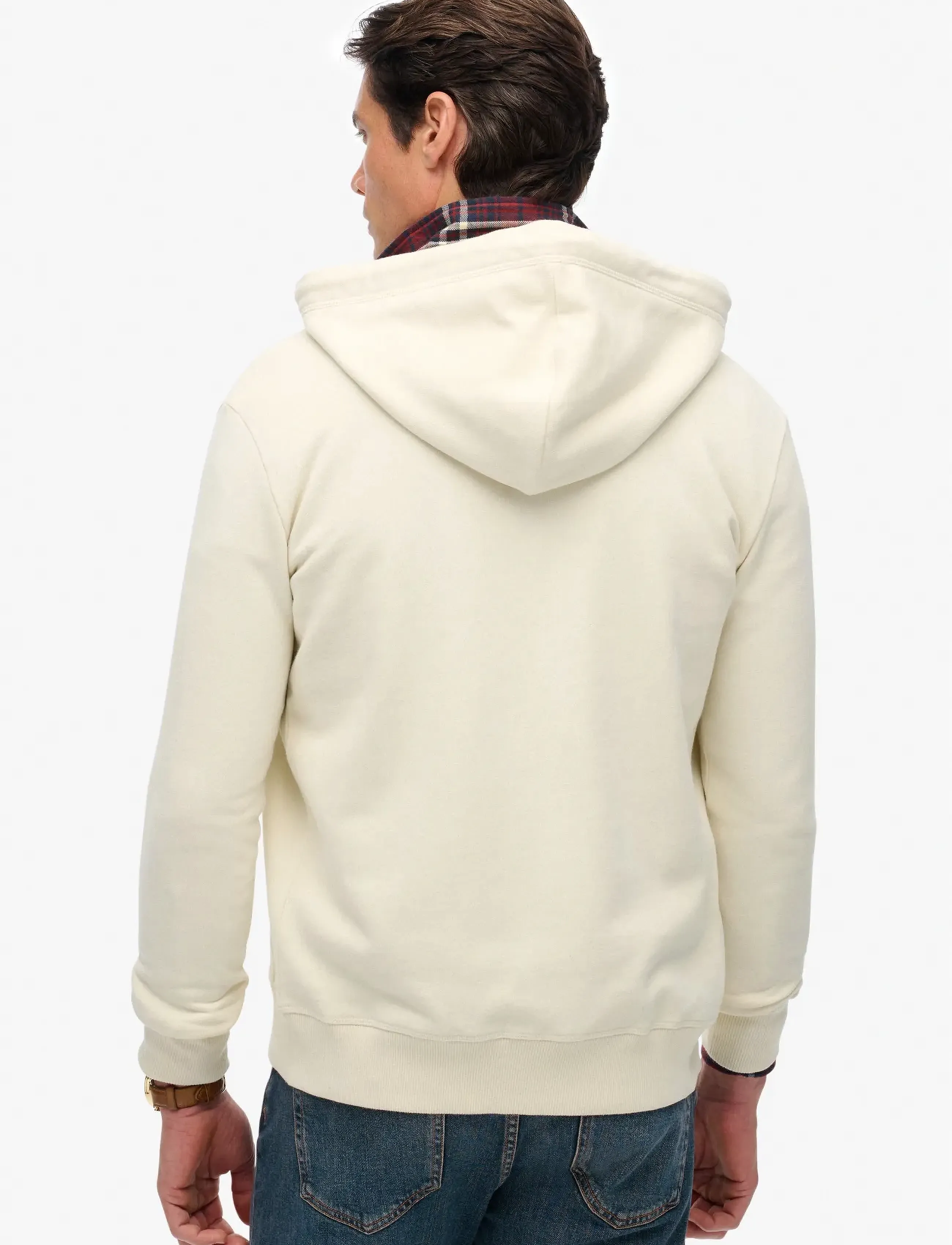 Superdry - ESSENTIAL LOGO ZIP HOODIE HB - hættetrøjer - dusty white - 5
