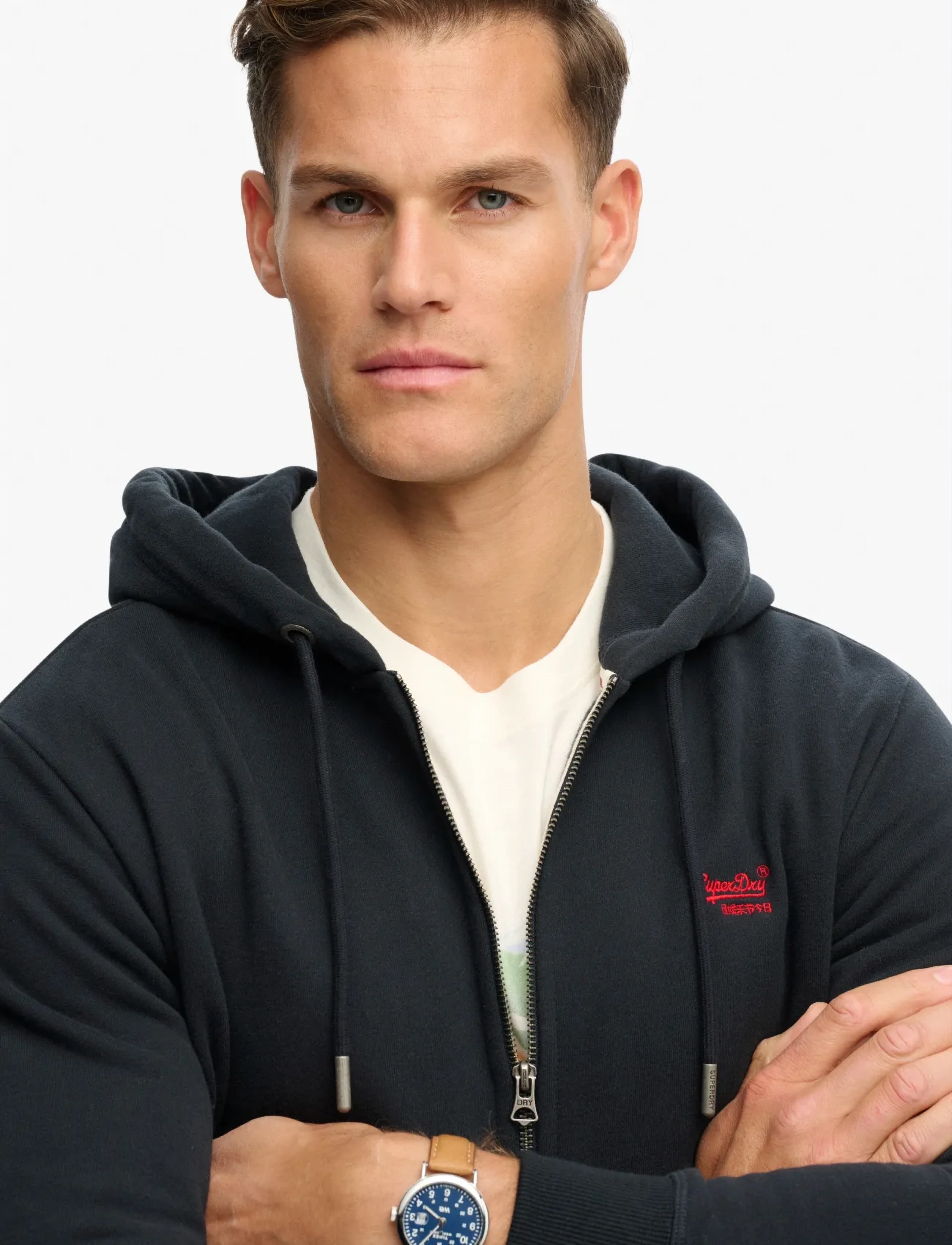 Superdry - ESSENTIAL LOGO ZIP HOODIE HB - sweatshirts - eclipse navy/red - 3