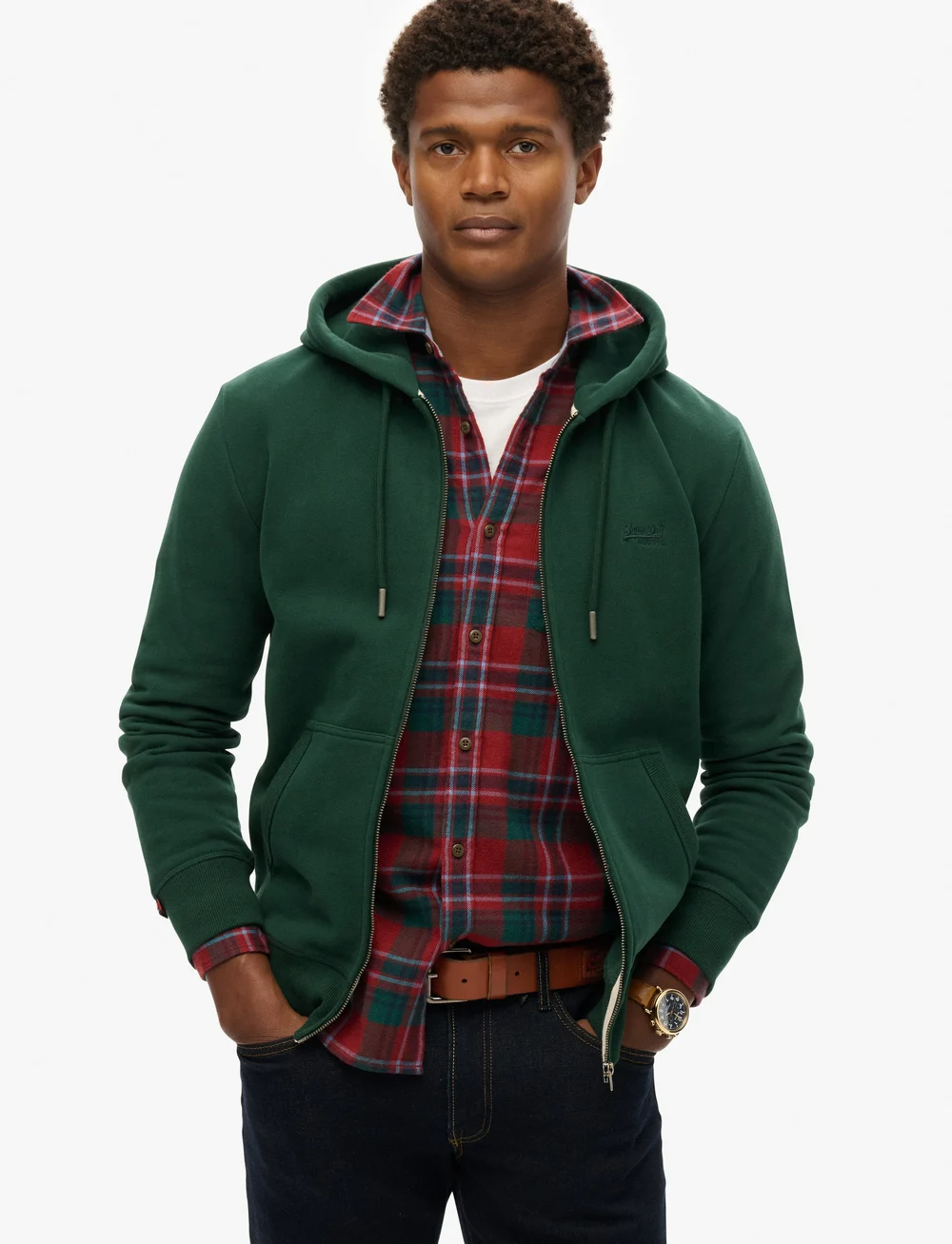Superdry - ESSENTIAL LOGO ZIP HOODIE HB - hupparit - enamel green - 0