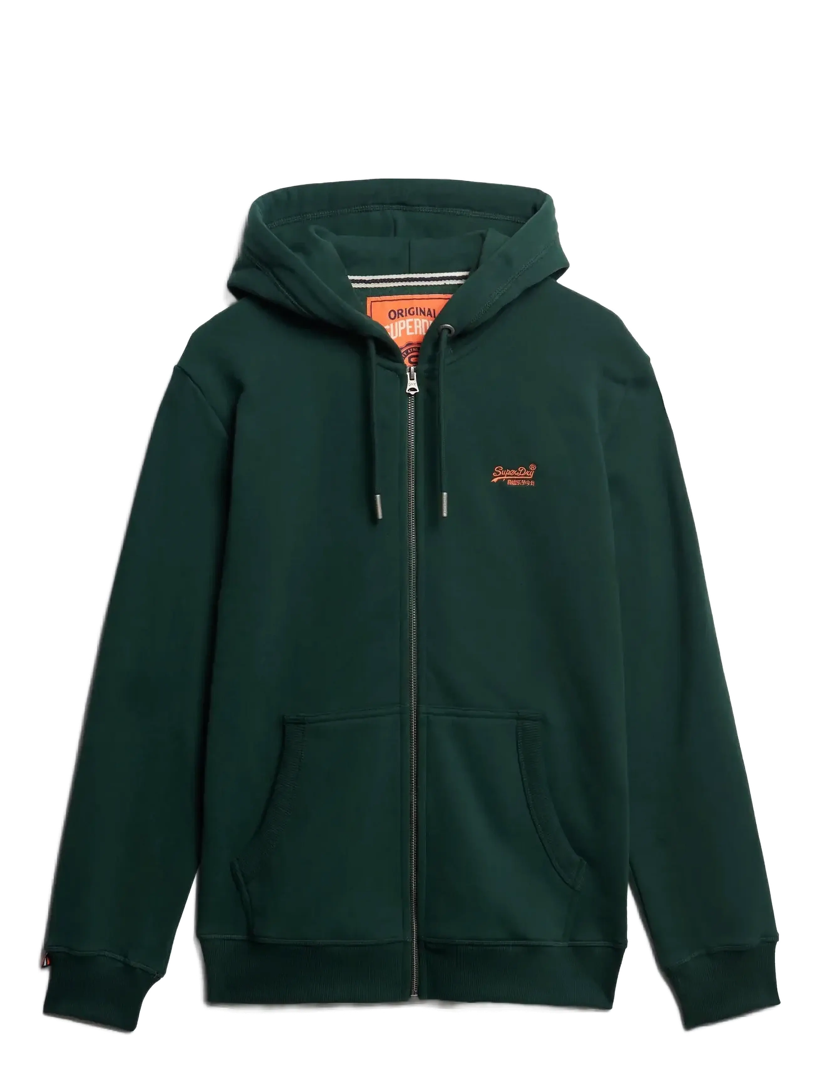Superdry ESSENTIAL LOGO ZIP HOODIE HB - Kleidung - ENAMEL GREEN/ORANGE / green