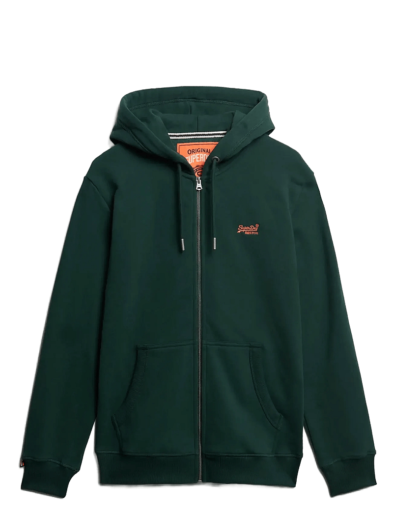 Superdry - ESSENTIAL LOGO ZIP HOODIE HB - hoodies - enamel green/orange - 1