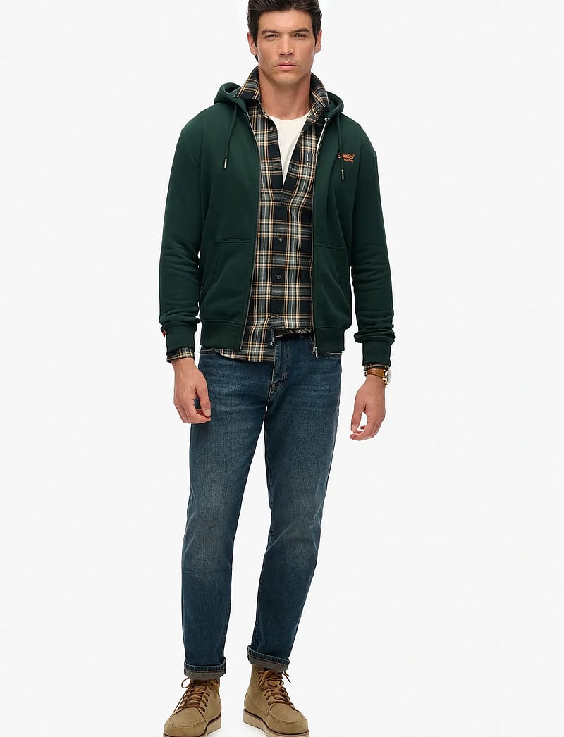 Superdry - ESSENTIAL LOGO ZIP HOODIE HB - hoodies - enamel green/orange - 2