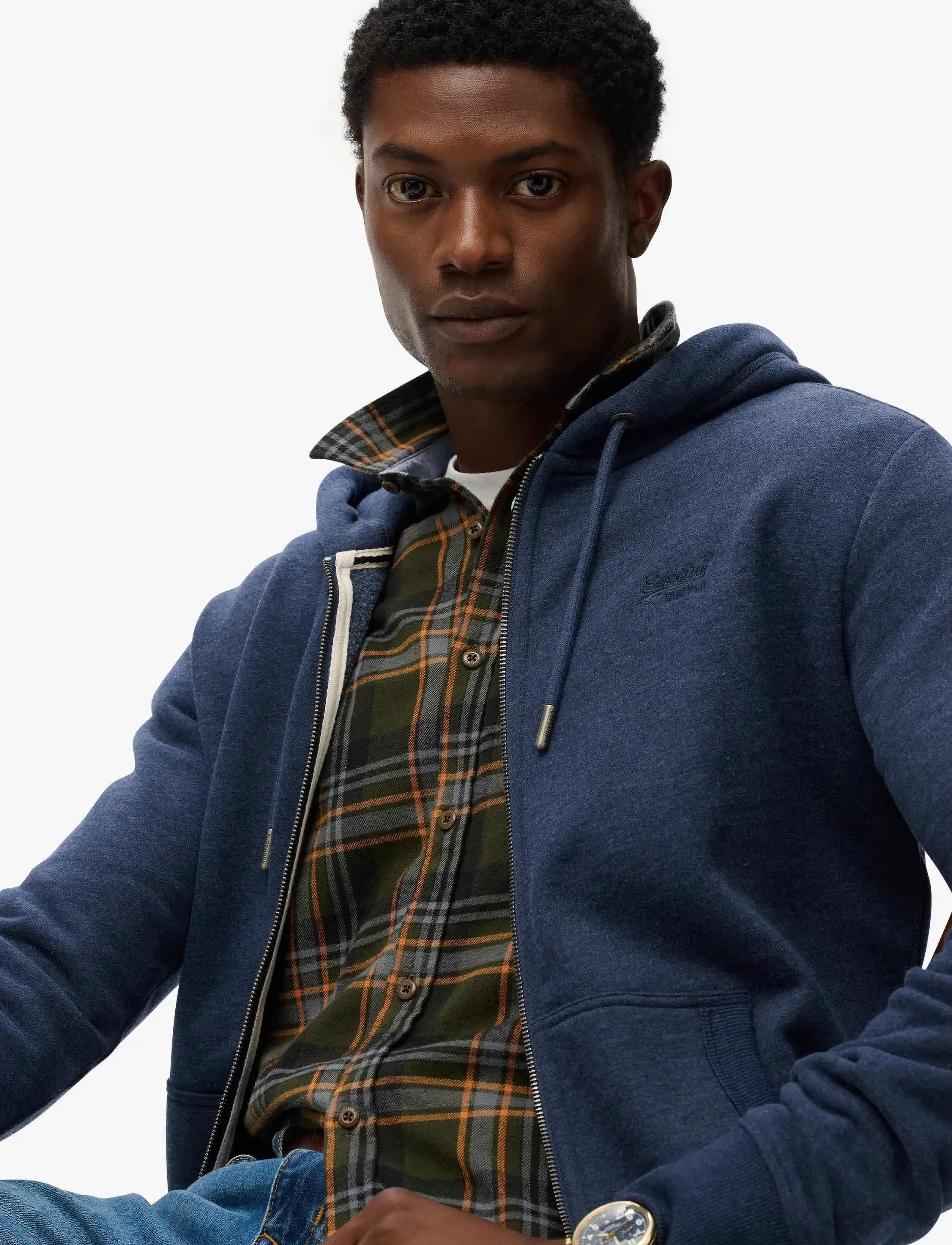 Superdry - ESSENTIAL LOGO ZIP HOODIE HB - sweatshirts - heritage navy marl - 4