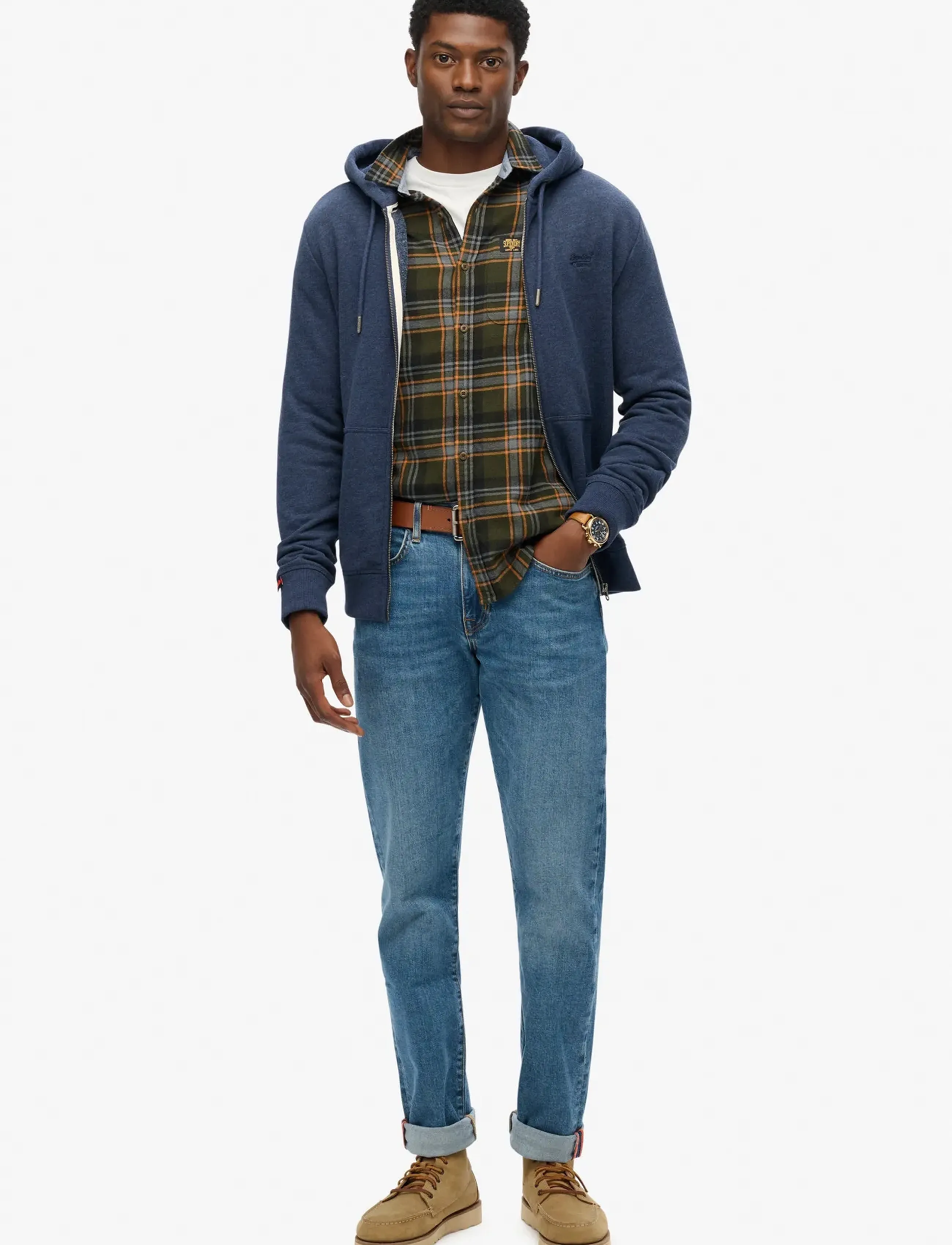 Superdry - ESSENTIAL LOGO ZIP HOODIE HB - sweatshirts - heritage navy marl - 5