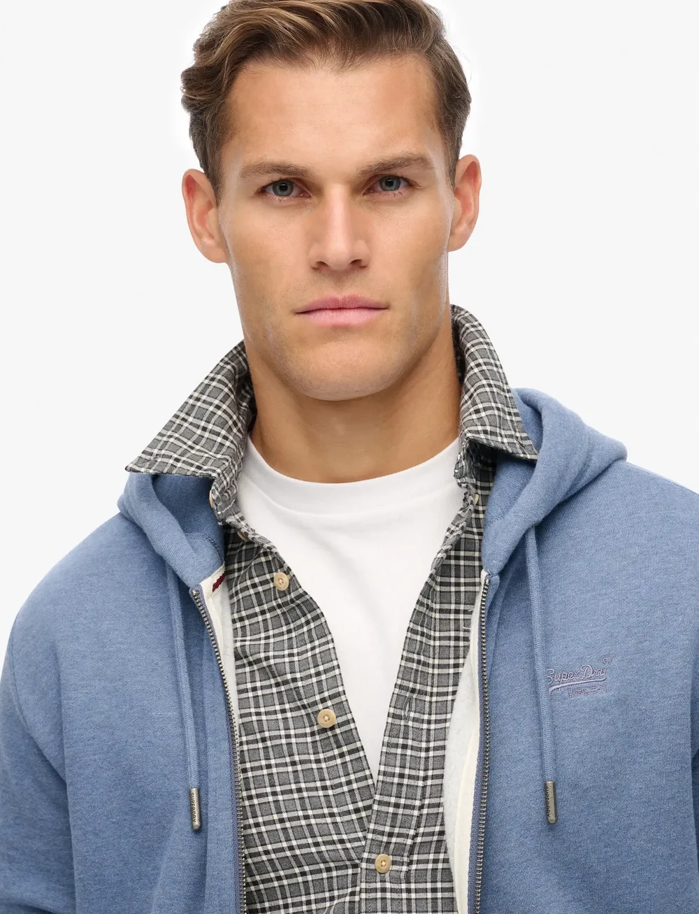Superdry - ESSENTIAL LOGO ZIP HOODIE HB - kapuutsiga dressipluusid - jeans blue marl - 4