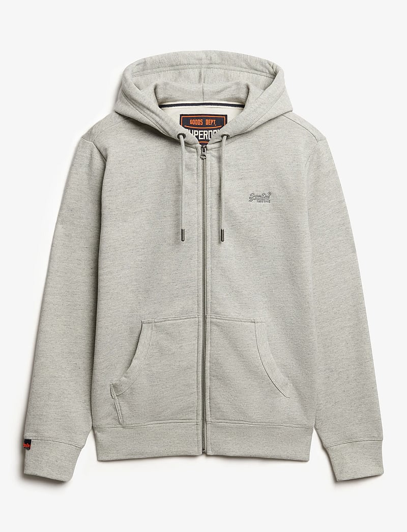 Superdry - ESSENTIAL LOGO ZIP HOODIE HB - kapuzenpullover - varsity grey grindle - 1