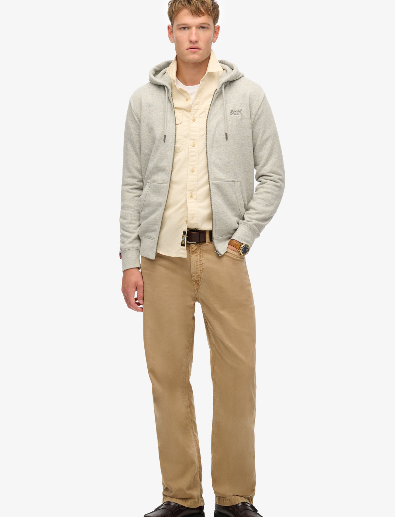 Superdry - ESSENTIAL LOGO ZIP HOODIE HB - kapuutsiga dressipluusid - varsity grey grindle - 3