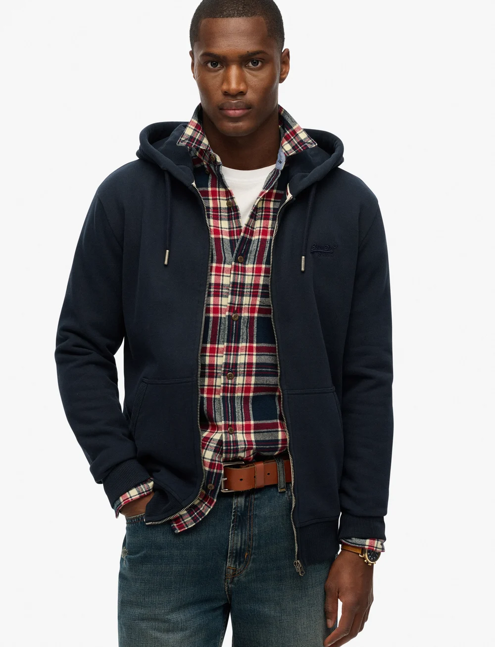 Superdry - ESSENTIAL LOGO ZIP HOODIE HB - hættetrøjer - eclipse navy - 0