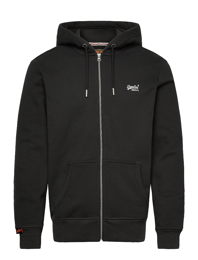 Superdry - ESSENTIAL LOGO ZIP HOODIE HB - hættetrøjer - carbon black - 1